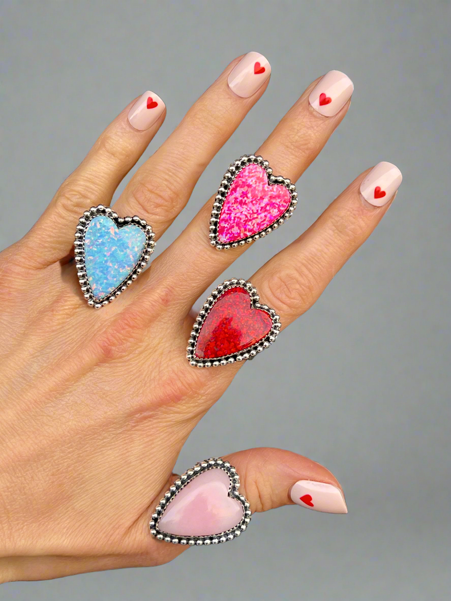 Long Heart Sterling Silver Ring MADE TO ORDER-Statement Rings-Krush Kandy, Women's Online Fashion Boutique Located in Phoenix, Arizona (Scottsdale Area)