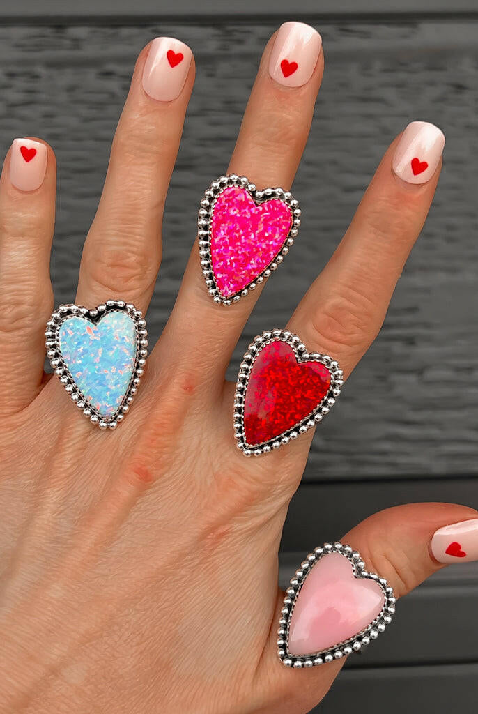 Long Heart Sterling Silver Ring MADE TO ORDER-Statement Rings-Krush Kandy, Women's Online Fashion Boutique Located in Phoenix, Arizona (Scottsdale Area)