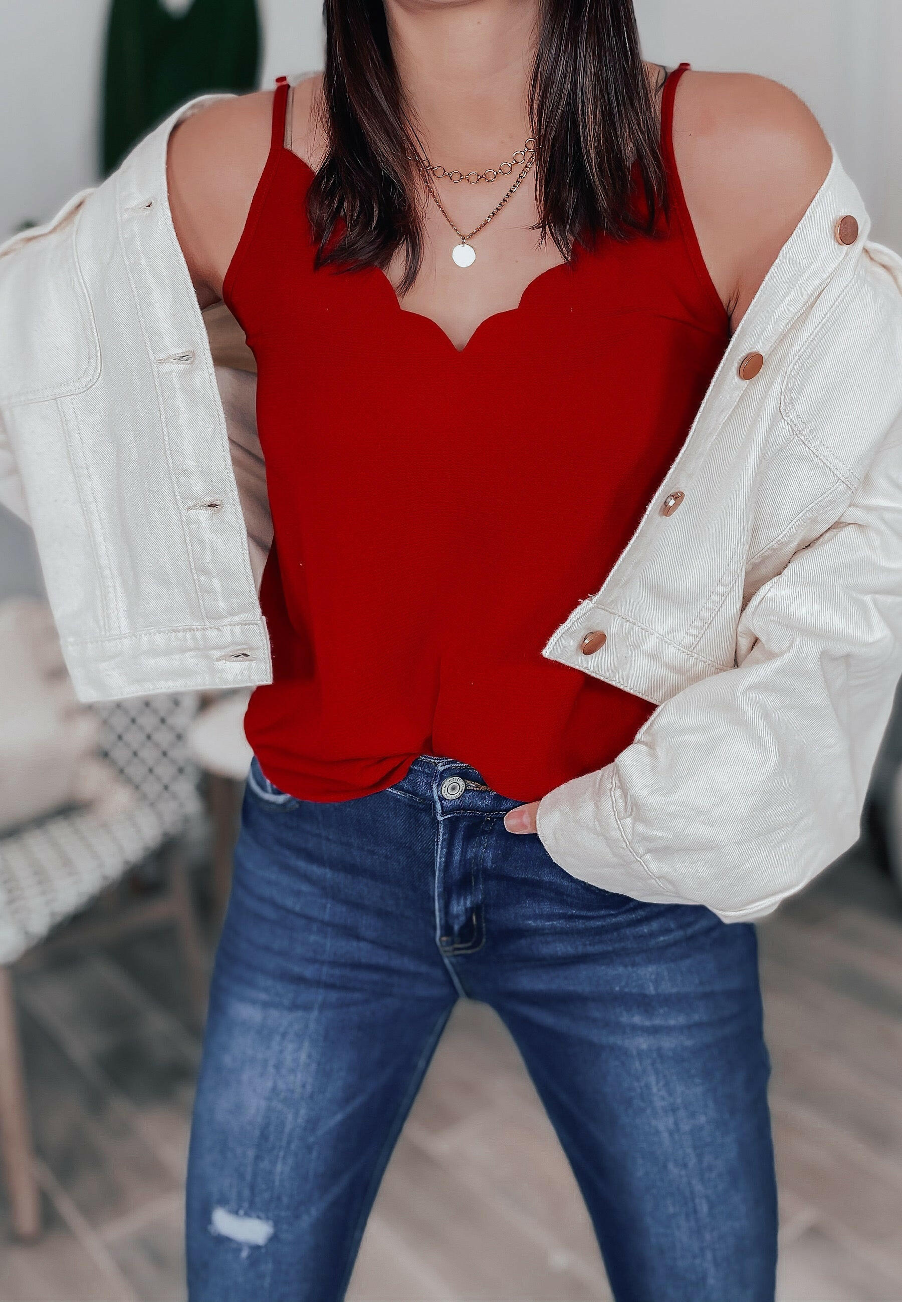 It's A Great Day Scalloped Tank | S-3X, 7 Colors-Tanks-Krush Kandy, Women's Online Fashion Boutique Located in Phoenix, Arizona (Scottsdale Area)