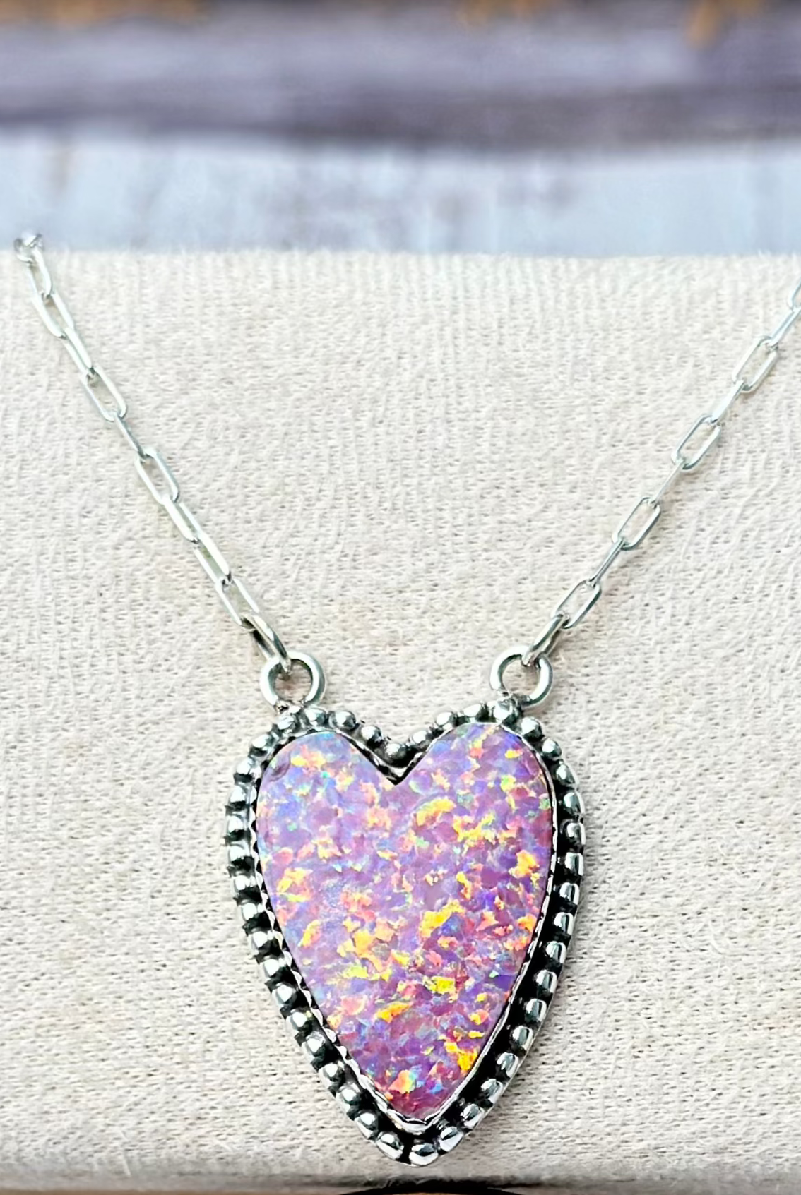 Long Heart Stone Slab Necklace MADE TO ORDER-Necklaces-Krush Kandy, Women's Online Fashion Boutique Located in Phoenix, Arizona (Scottsdale Area)
