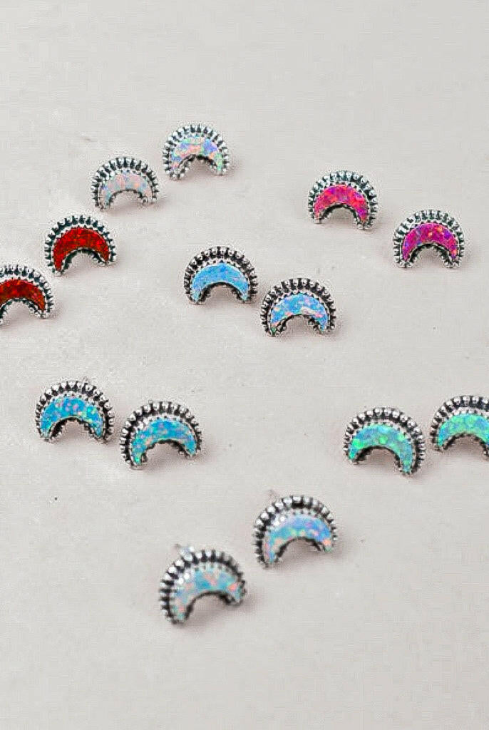 Dainty Crescent Moon Beam Earrings-Stud Earrings-Krush Kandy, Women's Online Fashion Boutique Located in Phoenix, Arizona (Scottsdale Area)