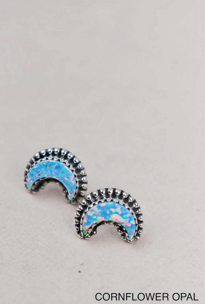 Dainty Crescent Moon Beam Earrings-Stud Earrings-Krush Kandy, Women's Online Fashion Boutique Located in Phoenix, Arizona (Scottsdale Area)