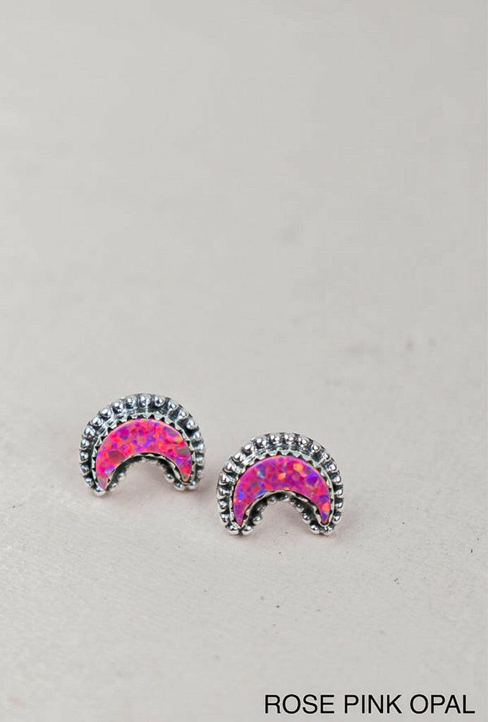 Dainty Crescent Moon Beam Earrings-Stud Earrings-Krush Kandy, Women's Online Fashion Boutique Located in Phoenix, Arizona (Scottsdale Area)