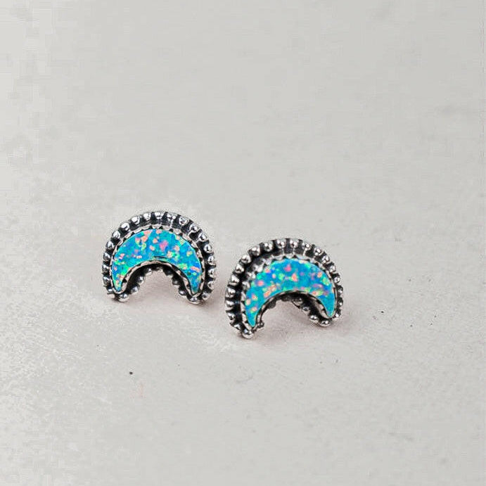 Dainty Crescent Moon Beam Earrings-Stud Earrings-Krush Kandy, Women's Online Fashion Boutique Located in Phoenix, Arizona (Scottsdale Area)