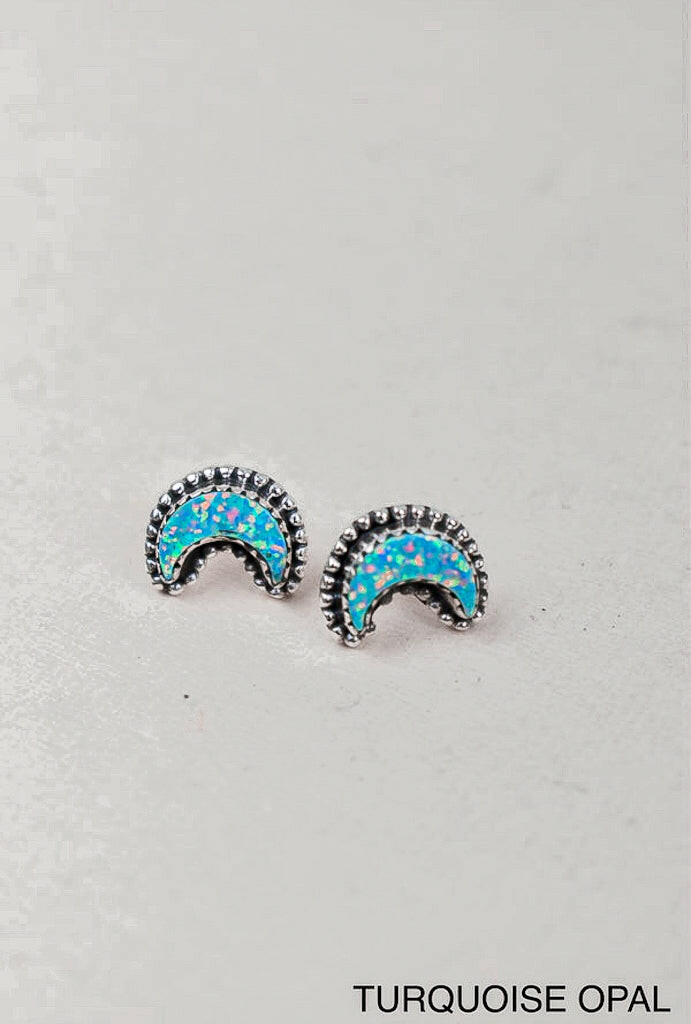 Dainty Crescent Moon Beam Earrings-Stud Earrings-Krush Kandy, Women's Online Fashion Boutique Located in Phoenix, Arizona (Scottsdale Area)
