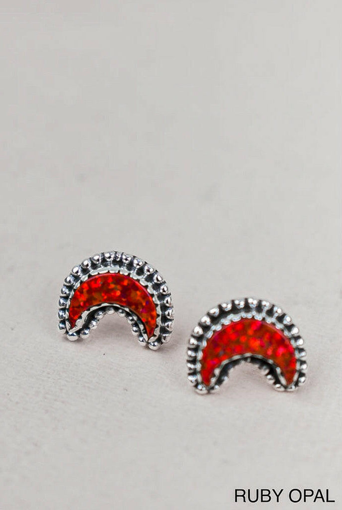 Dainty Crescent Moon Beam Earrings-Stud Earrings-Krush Kandy, Women's Online Fashion Boutique Located in Phoenix, Arizona (Scottsdale Area)