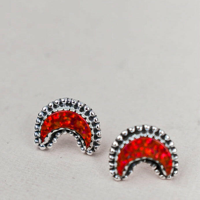 Dainty Crescent Moon Beam Earrings-Stud Earrings-Krush Kandy, Women's Online Fashion Boutique Located in Phoenix, Arizona (Scottsdale Area)