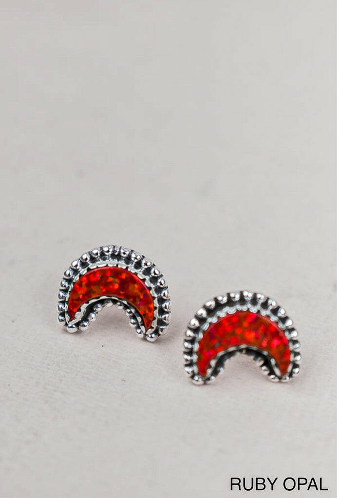 Dainty Crescent Moon Beam Earrings-Stud Earrings-Krush Kandy, Women's Online Fashion Boutique Located in Phoenix, Arizona (Scottsdale Area)