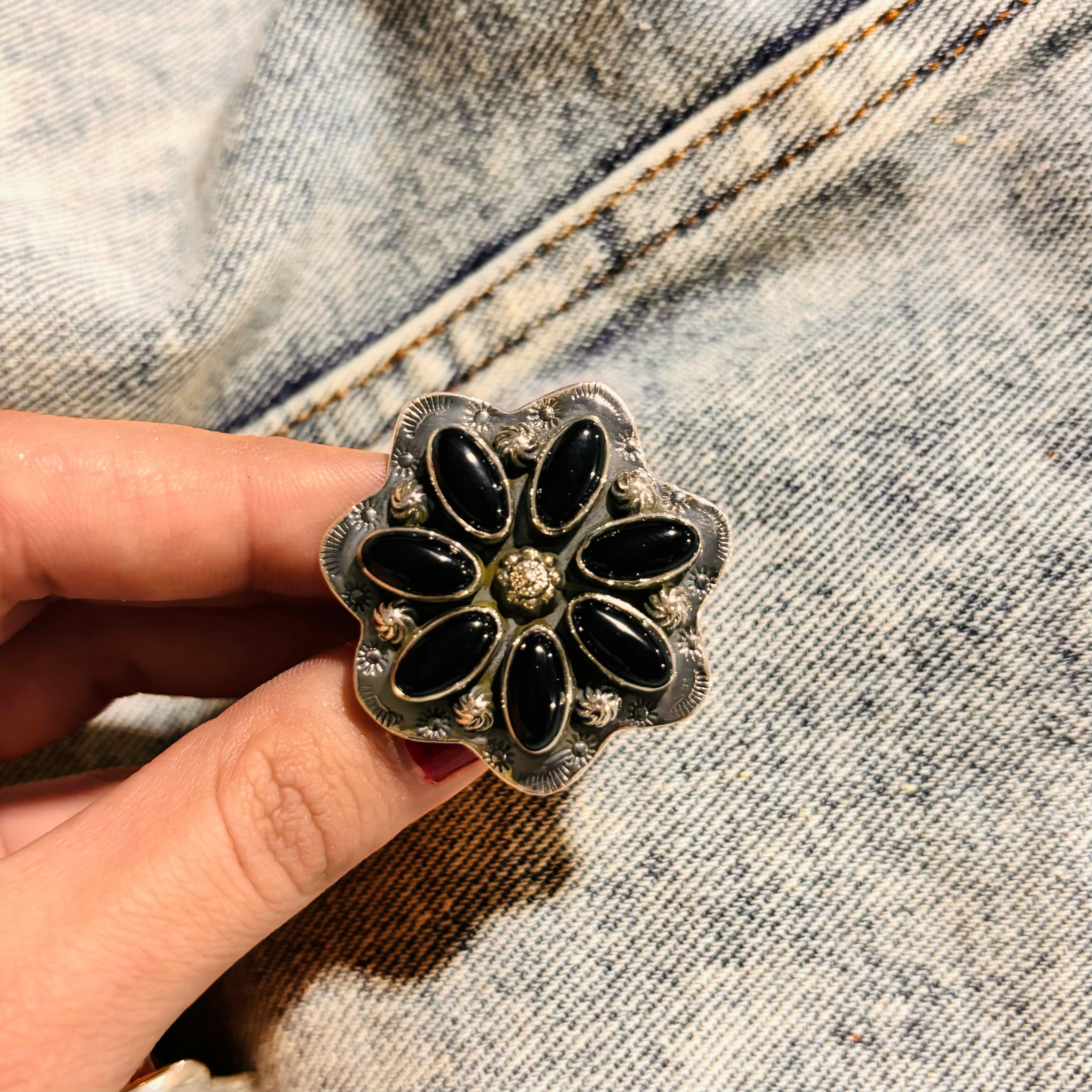 Cute Stamped Stone Flower Ring | Krush Exclusive-Cluster Rings-Krush Kandy, Women's Online Fashion Boutique Located in Phoenix, Arizona (Scottsdale Area)