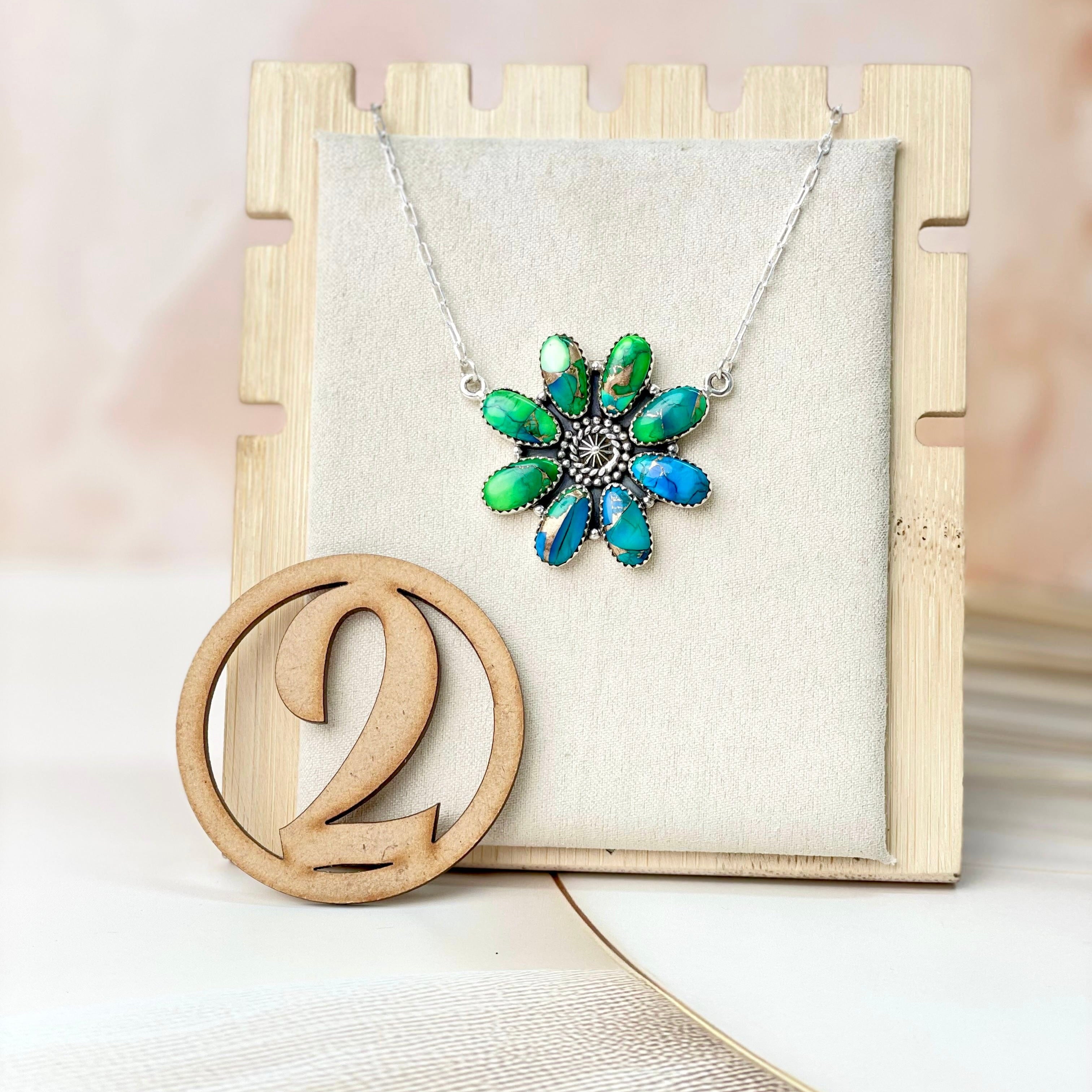 Peacock Dahlia Necklaces-Necklaces-Krush Kandy, Women's Online Fashion Boutique Located in Phoenix, Arizona (Scottsdale Area)