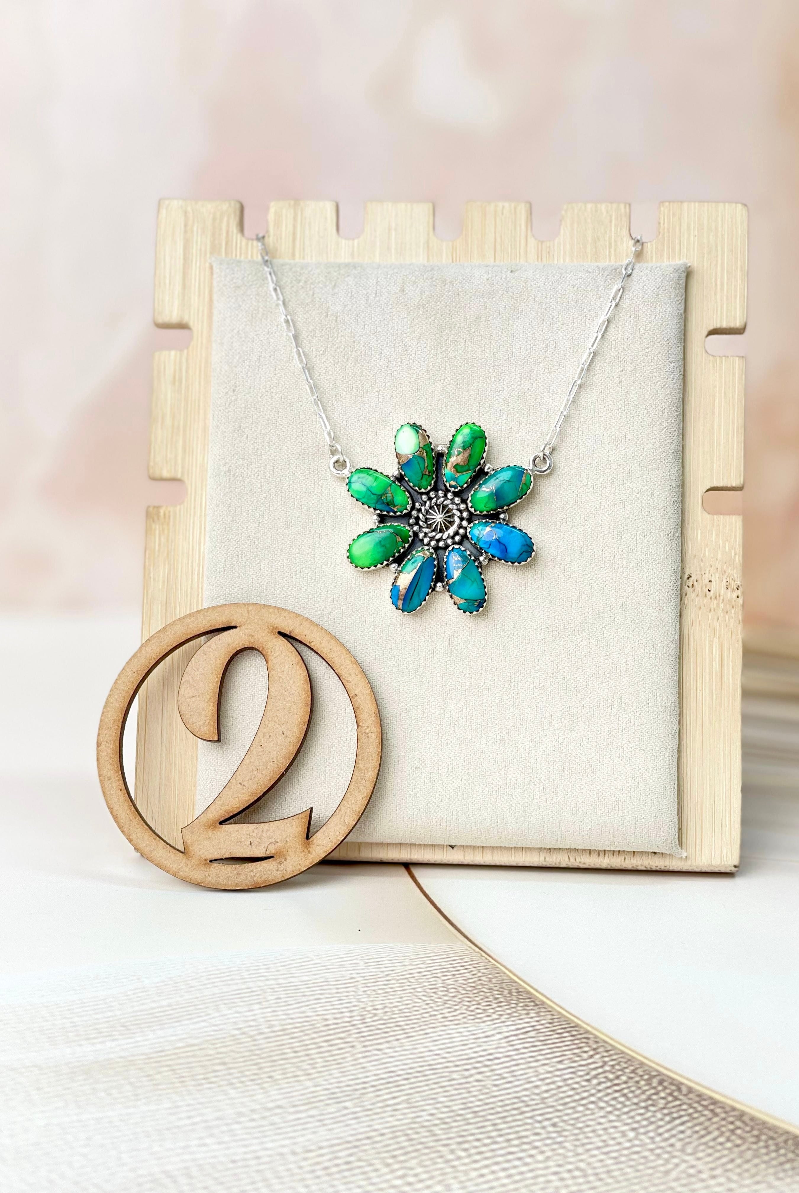 Peacock Dahlia Necklaces-Necklaces-Krush Kandy, Women's Online Fashion Boutique Located in Phoenix, Arizona (Scottsdale Area)