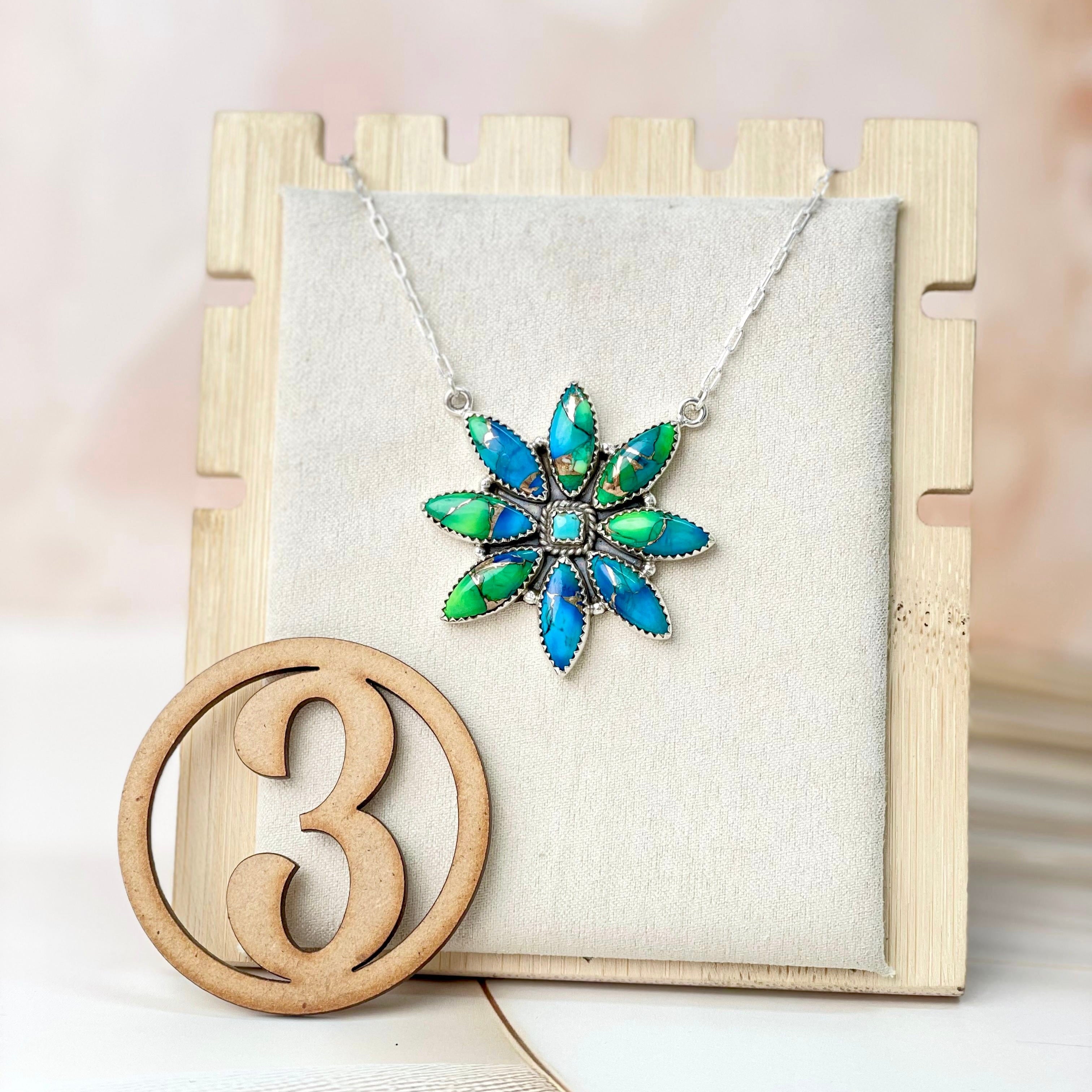 Peacock Dahlia Necklaces-Necklaces-Krush Kandy, Women's Online Fashion Boutique Located in Phoenix, Arizona (Scottsdale Area)