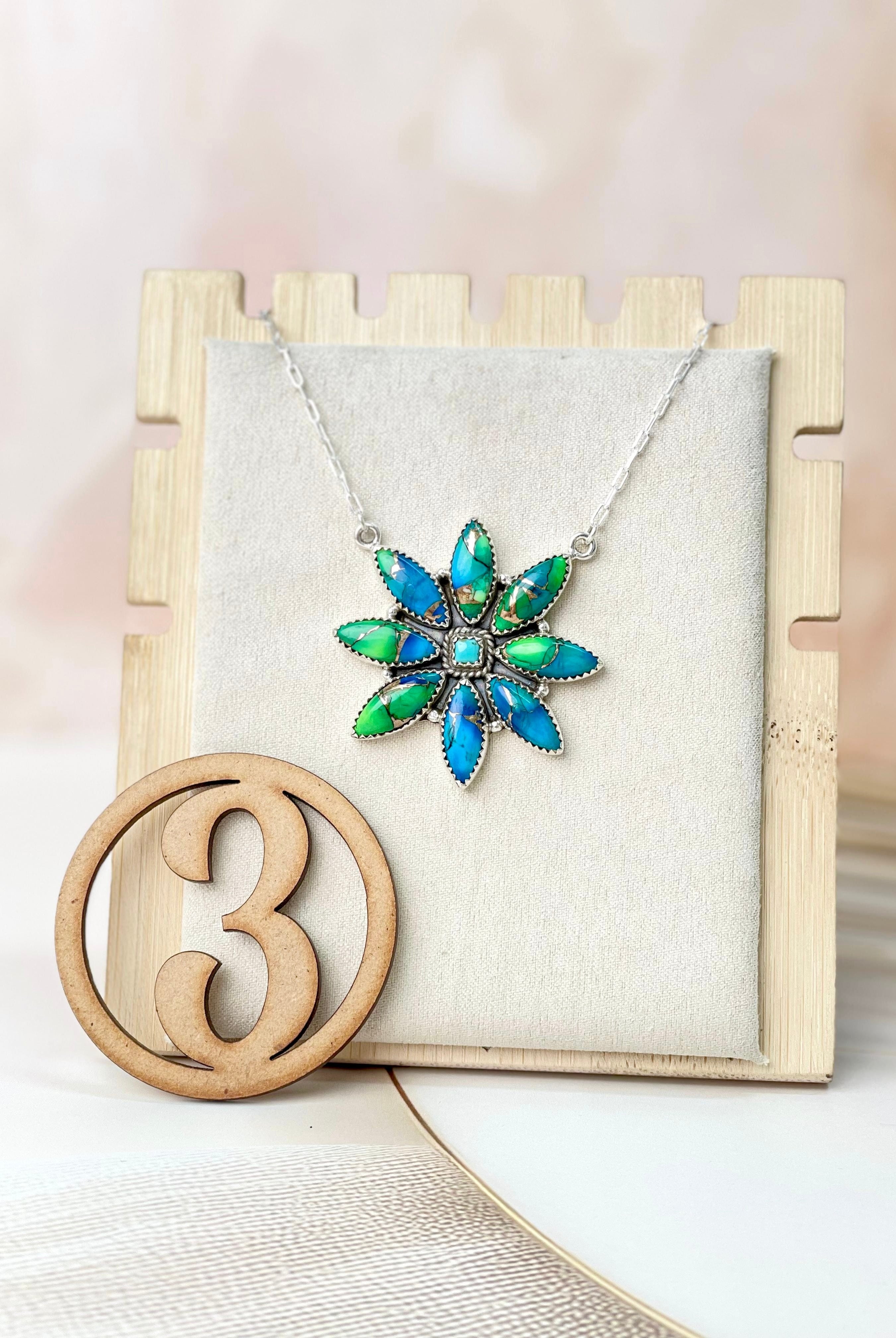 Peacock Dahlia Necklaces-Necklaces-Krush Kandy, Women's Online Fashion Boutique Located in Phoenix, Arizona (Scottsdale Area)