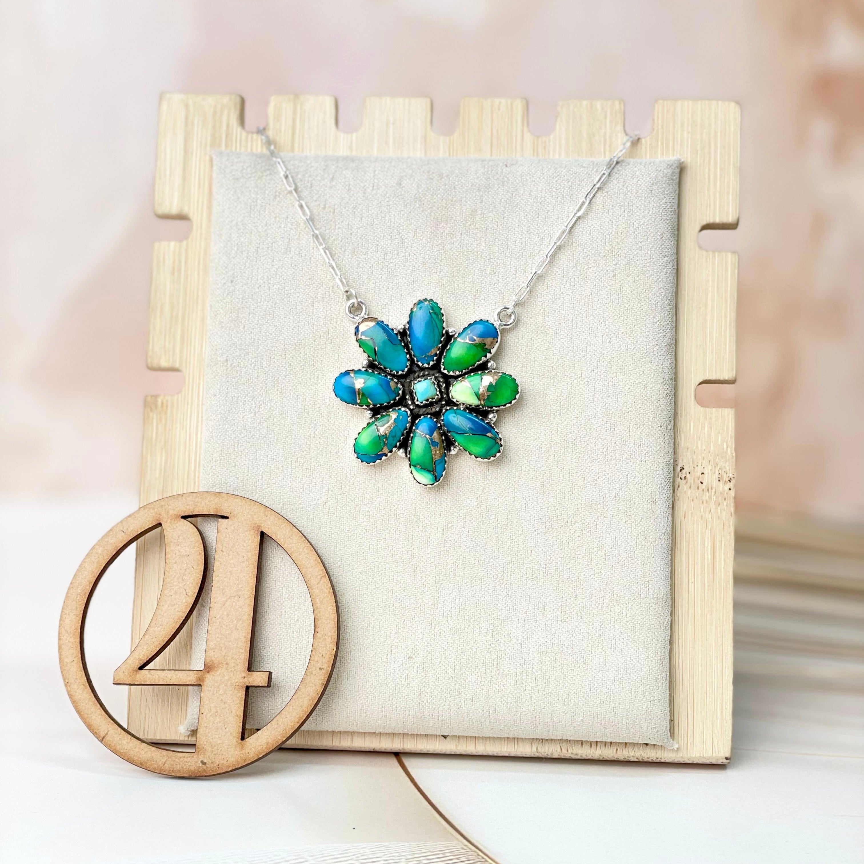 Peacock Dahlia Necklaces-Necklaces-Krush Kandy, Women's Online Fashion Boutique Located in Phoenix, Arizona (Scottsdale Area)