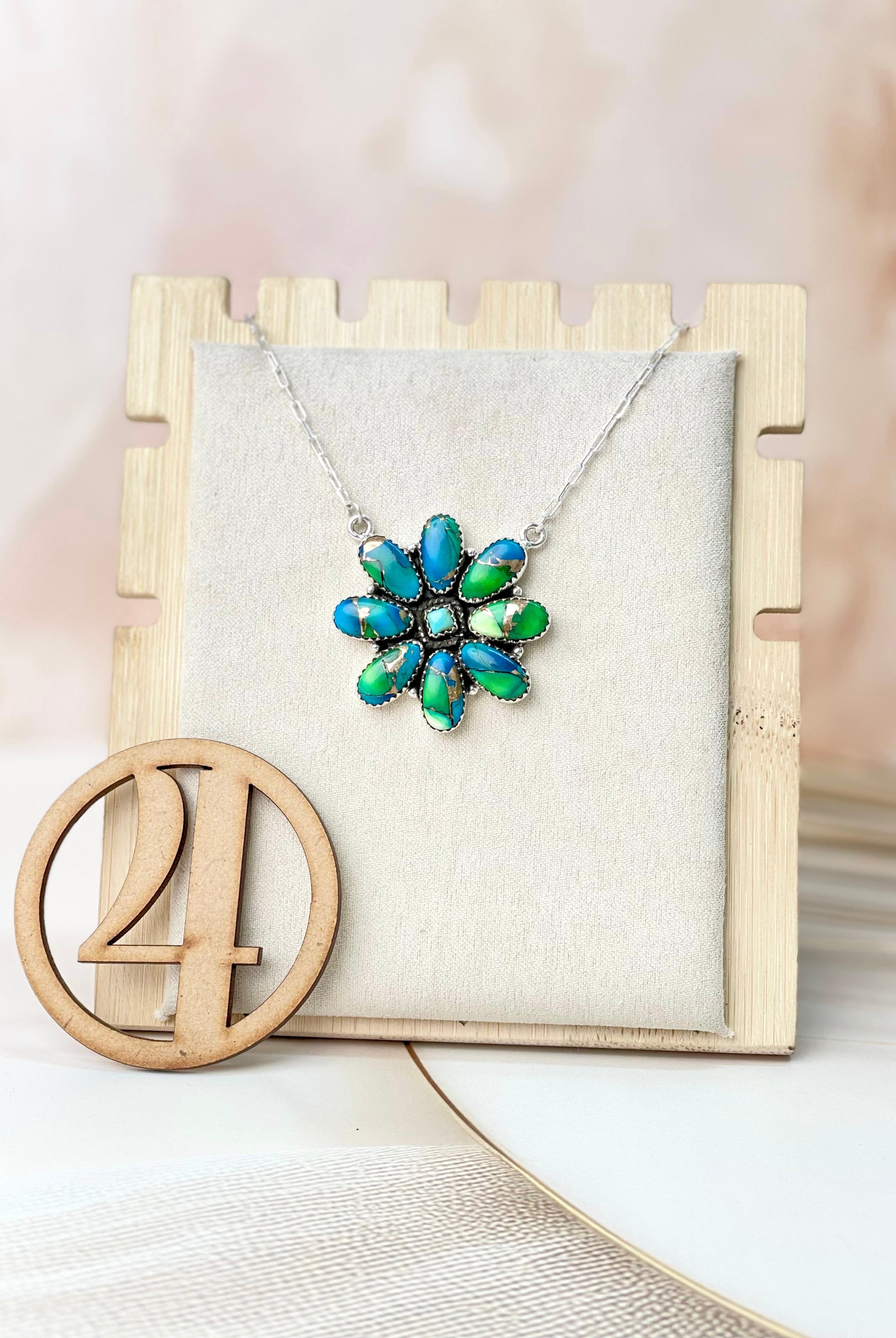 Peacock Dahlia Necklaces-Necklaces-Krush Kandy, Women's Online Fashion Boutique Located in Phoenix, Arizona (Scottsdale Area)