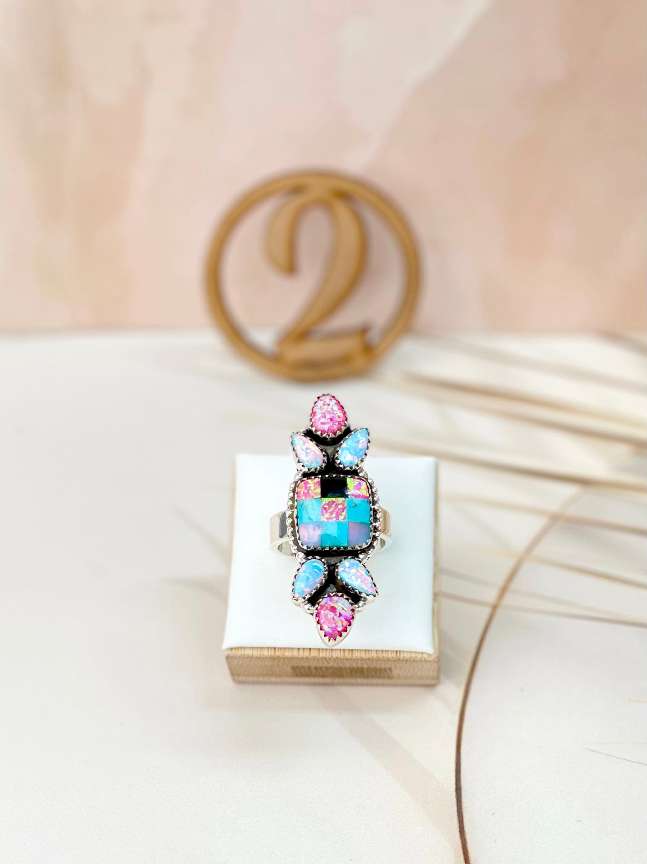 Mystical Checkered Rings-Rings-Krush Kandy, Women's Online Fashion Boutique Located in Phoenix, Arizona (Scottsdale Area)