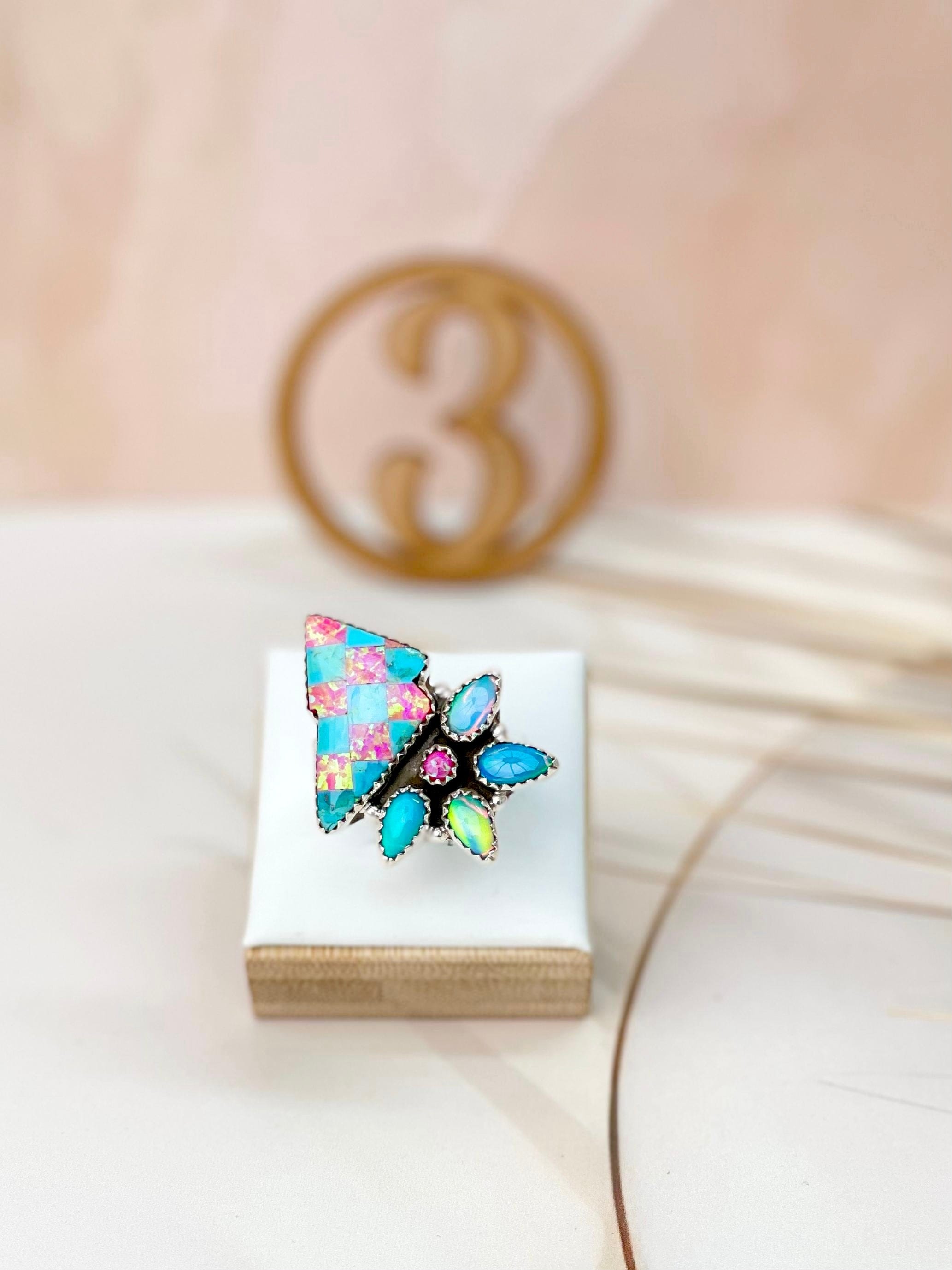 Mystical Checkered Rings-Rings-Krush Kandy, Women's Online Fashion Boutique Located in Phoenix, Arizona (Scottsdale Area)