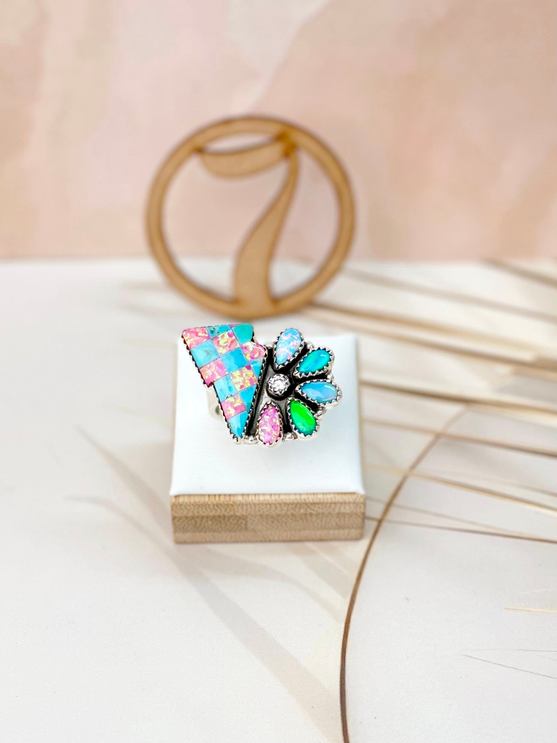 Mystical Checkered Rings-Rings-Krush Kandy, Women's Online Fashion Boutique Located in Phoenix, Arizona (Scottsdale Area)