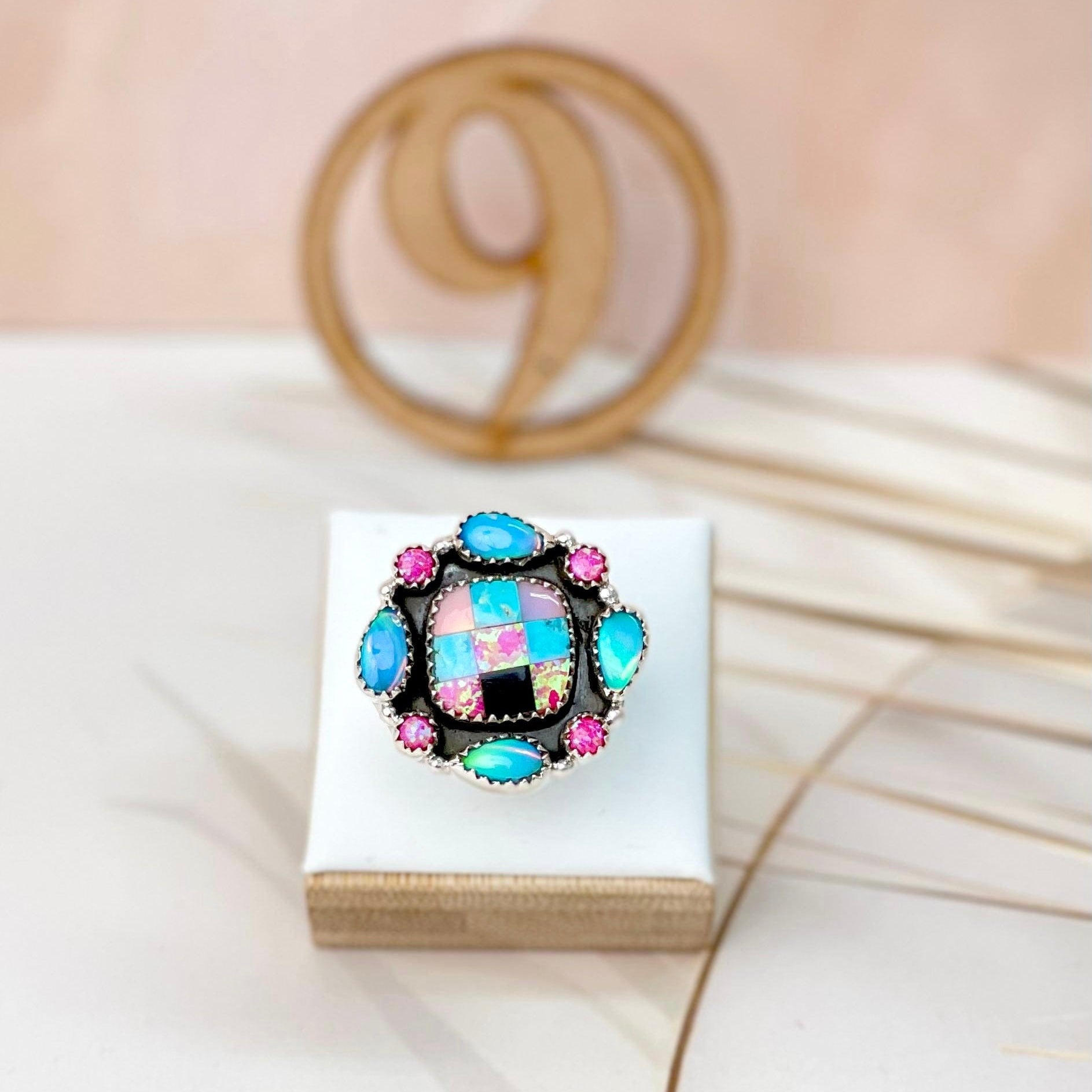 Mystical Checkered Rings-Rings-Krush Kandy, Women's Online Fashion Boutique Located in Phoenix, Arizona (Scottsdale Area)