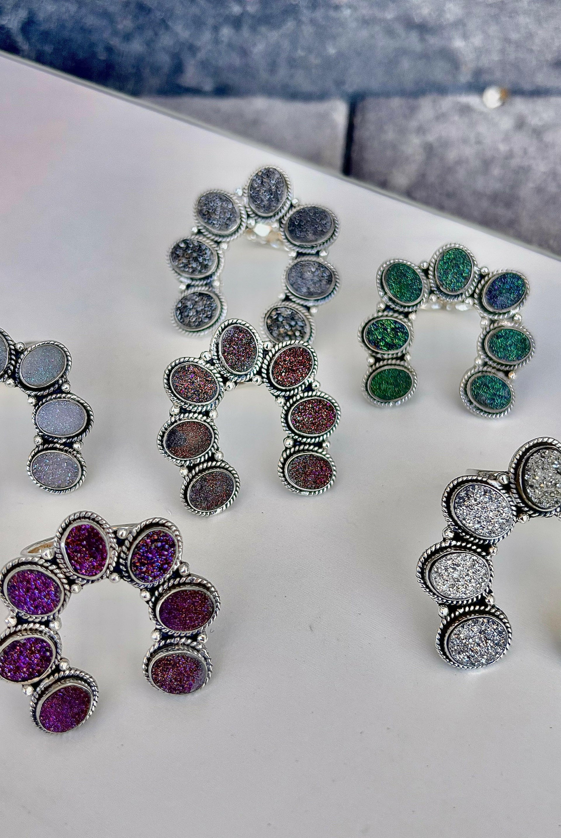 Druzy Horseshoe Stone Rings-Cluster Rings-Krush Kandy, Women's Online Fashion Boutique Located in Phoenix, Arizona (Scottsdale Area)