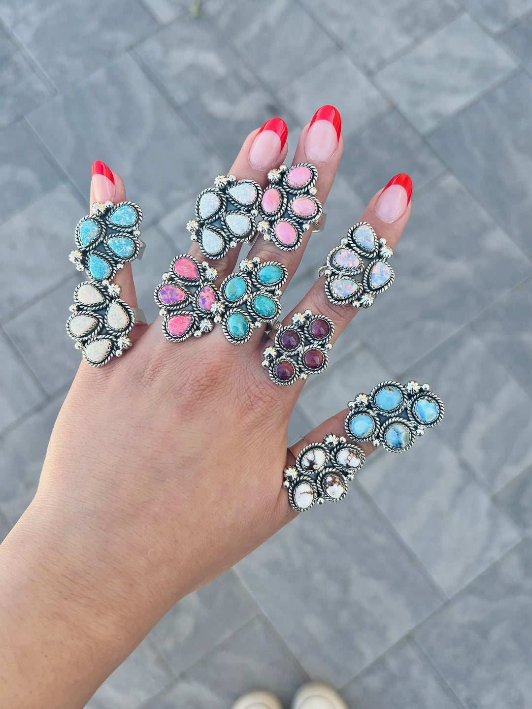 Four Stone Cluster Stone Ring-Rings-Krush Kandy, Women's Online Fashion Boutique Located in Phoenix, Arizona (Scottsdale Area)