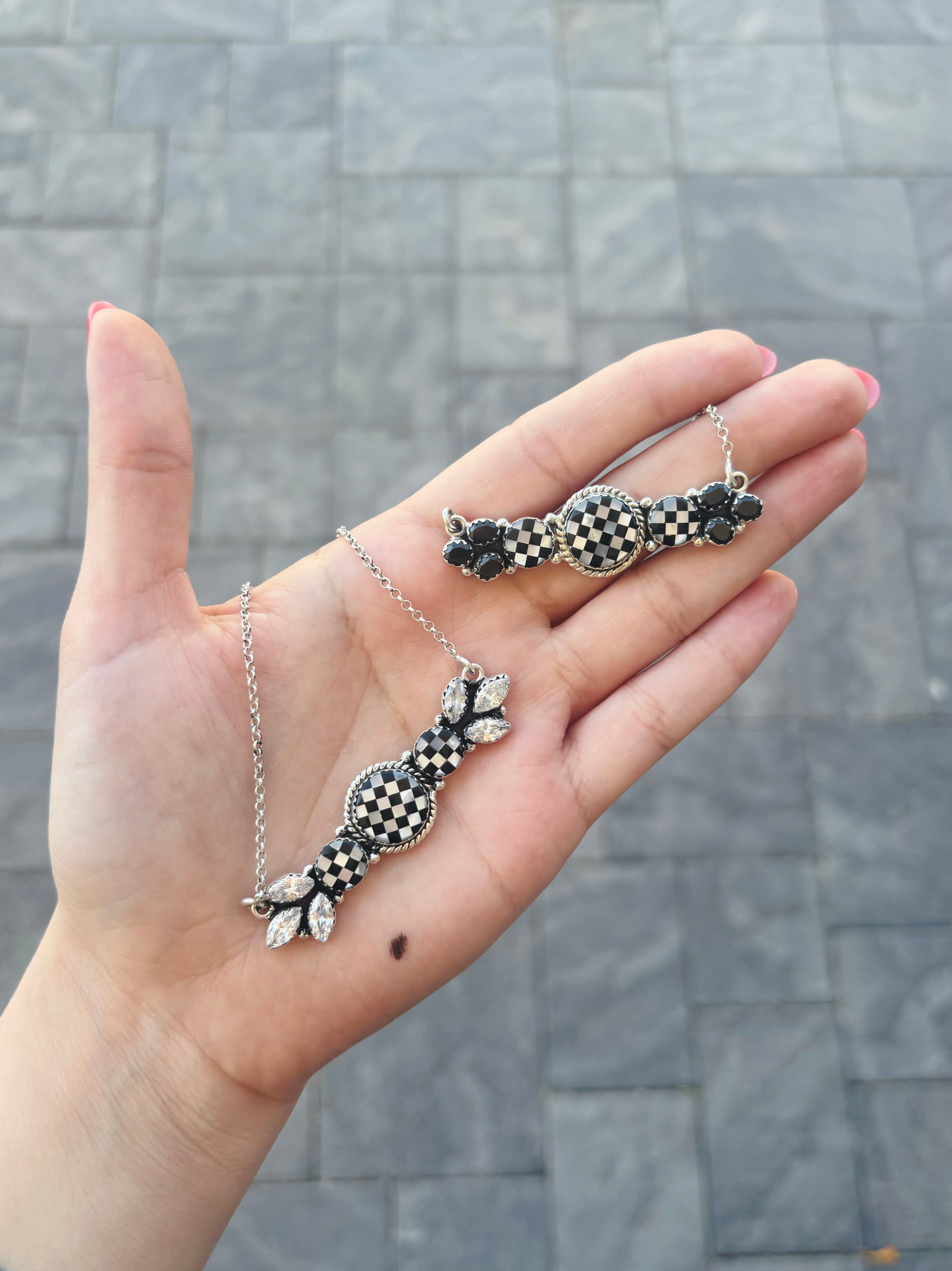 Gorgeous Stone & Checkered Necklaces | PREORDER NOW OPEN-Charms & Pendants-Krush Kandy, Women's Online Fashion Boutique Located in Phoenix, Arizona (Scottsdale Area)