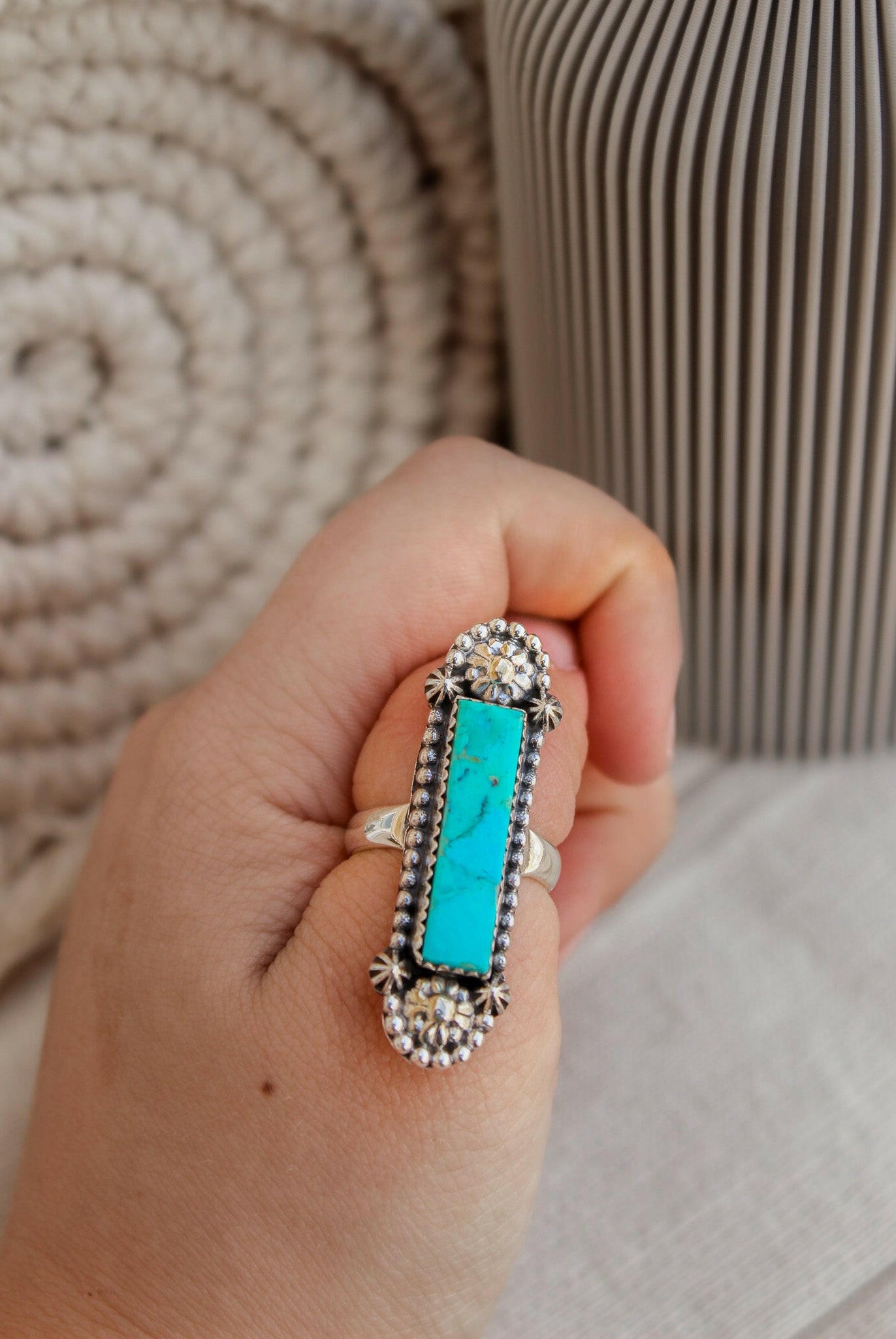 Long Bar Concho Studded Ring-Bar Rings-Krush Kandy, Women's Online Fashion Boutique Located in Phoenix, Arizona (Scottsdale Area)