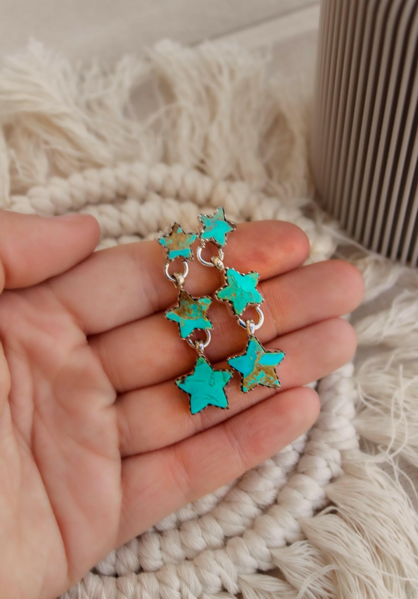 Star Trio Stone Drop Earrings-Drop Earrings-Krush Kandy, Women's Online Fashion Boutique Located in Phoenix, Arizona (Scottsdale Area)