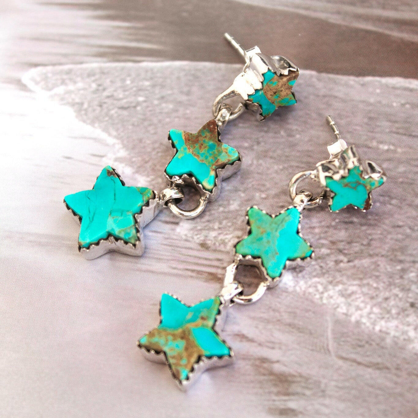 Star Trio Stone Drop Earrings-Drop Earrings-Krush Kandy, Women's Online Fashion Boutique Located in Phoenix, Arizona (Scottsdale Area)
