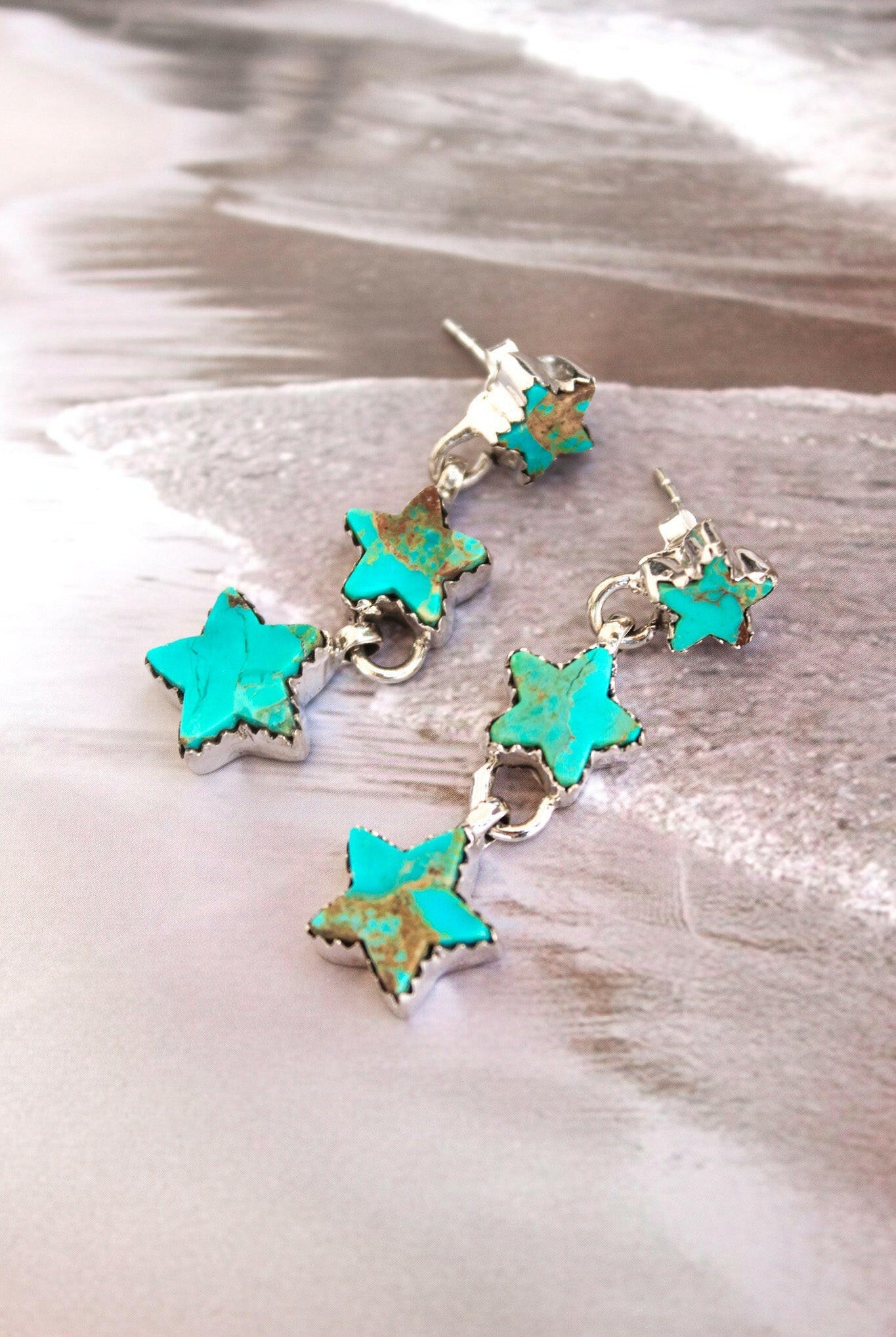 Star Trio Stone Drop Earrings-Drop Earrings-Krush Kandy, Women's Online Fashion Boutique Located in Phoenix, Arizona (Scottsdale Area)