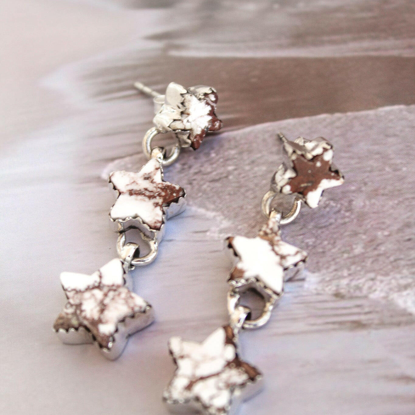 Star Trio Stone Drop Earrings-Drop Earrings-Krush Kandy, Women's Online Fashion Boutique Located in Phoenix, Arizona (Scottsdale Area)