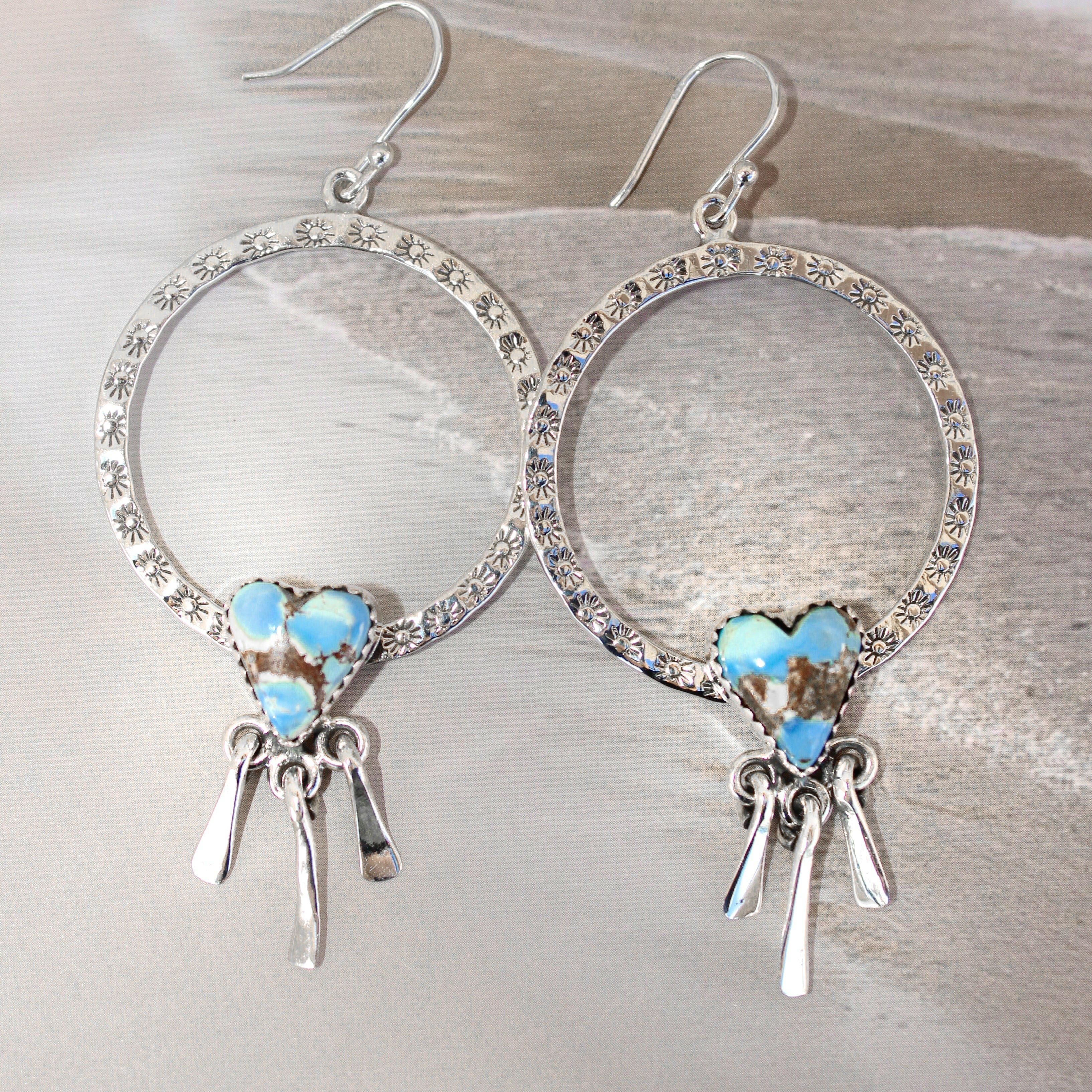 Sunny Stamped Stone Fringe Earrings PREORDER-Drop Earrings-Krush Kandy, Women's Online Fashion Boutique Located in Phoenix, Arizona (Scottsdale Area)