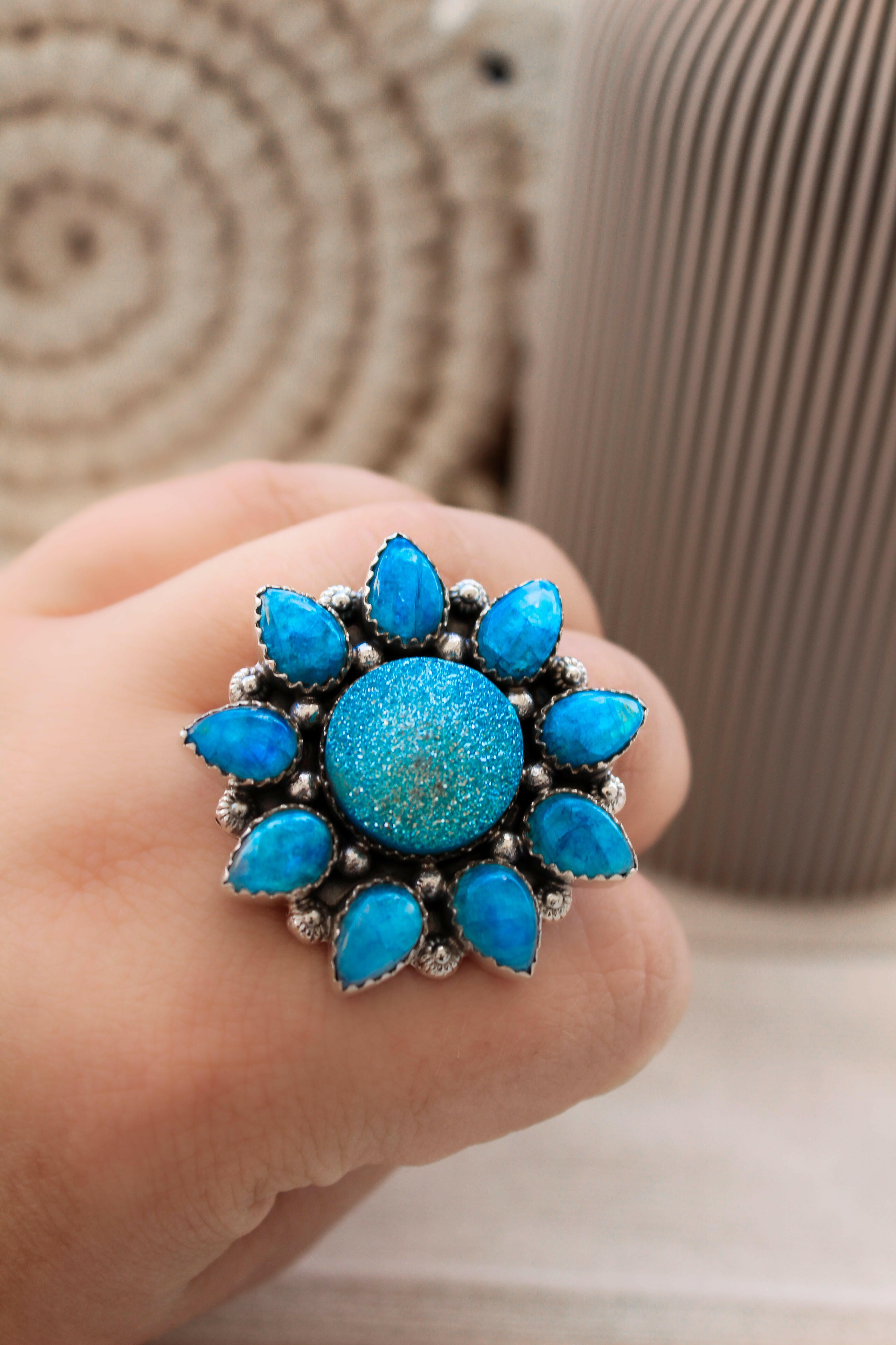 SUNSHINE Rainbow Moonstone Dyed Sterling Silver Rings | PREORDER NOW OPEN-Cluster Rings-Krush Kandy, Women's Online Fashion Boutique Located in Phoenix, Arizona (Scottsdale Area)