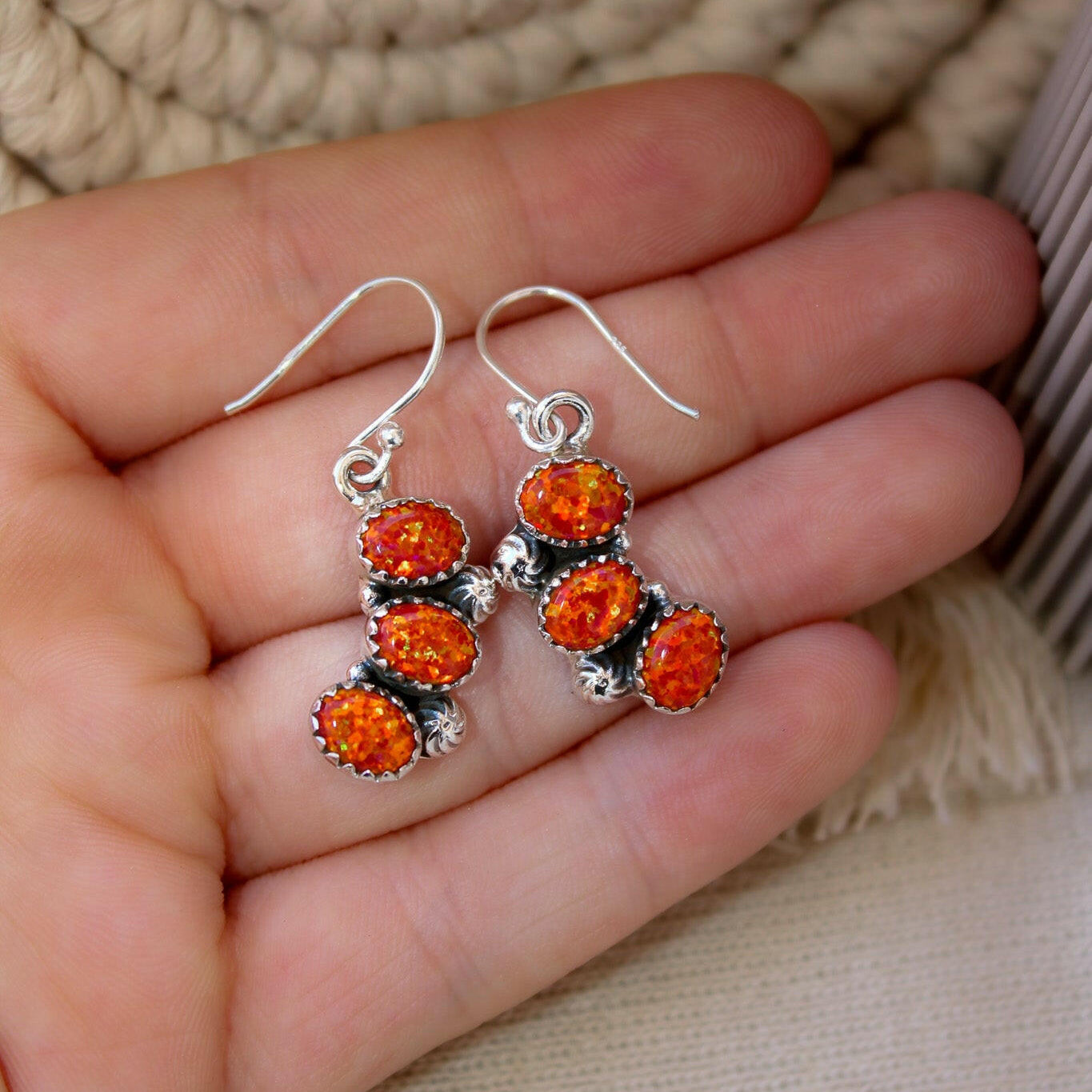 Half Cluster Stone Dangle Stone Earrings-Drop Earrings-Krush Kandy, Women's Online Fashion Boutique Located in Phoenix, Arizona (Scottsdale Area)