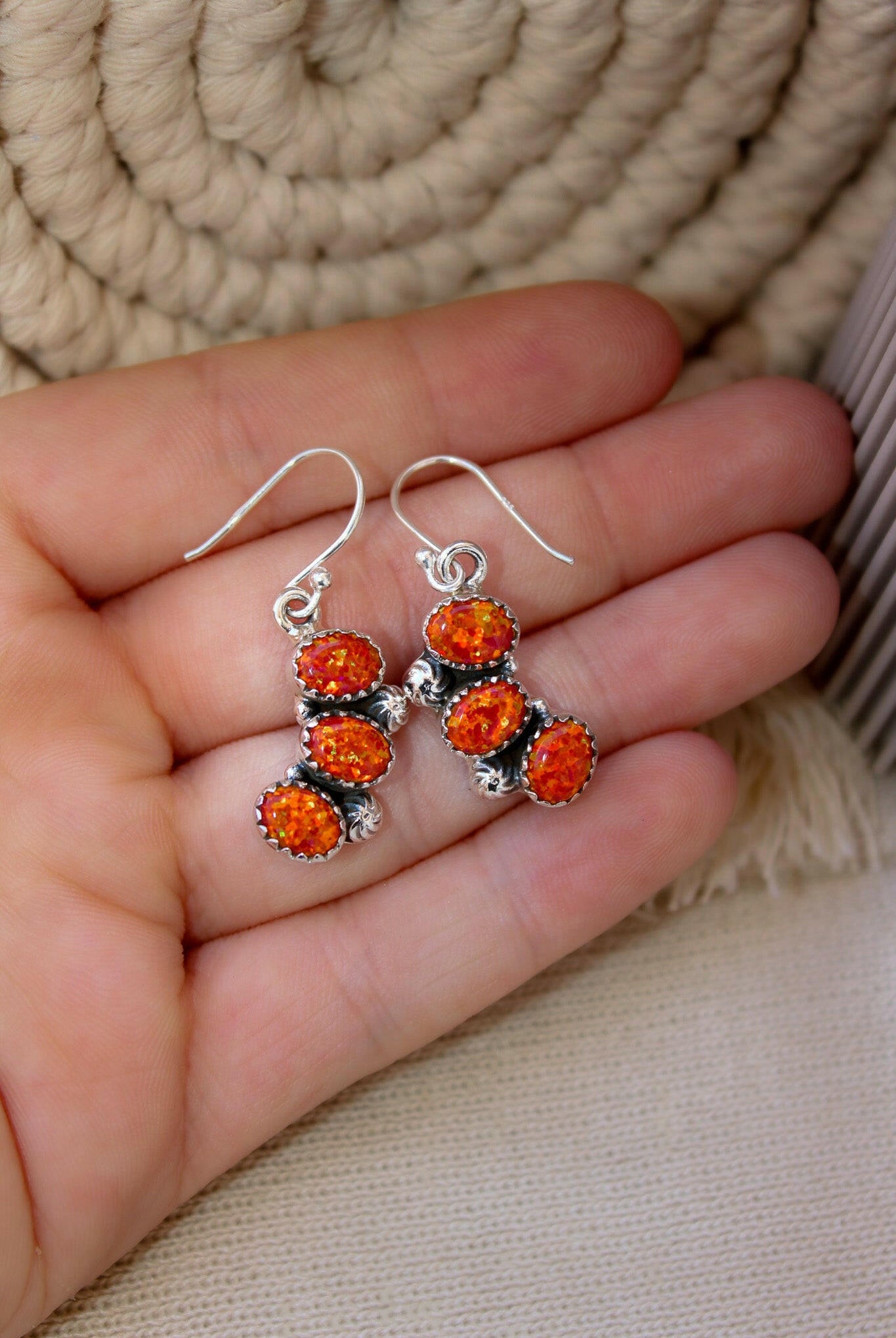 Half Cluster Stone Dangle Stone Earrings-Drop Earrings-Krush Kandy, Women's Online Fashion Boutique Located in Phoenix, Arizona (Scottsdale Area)