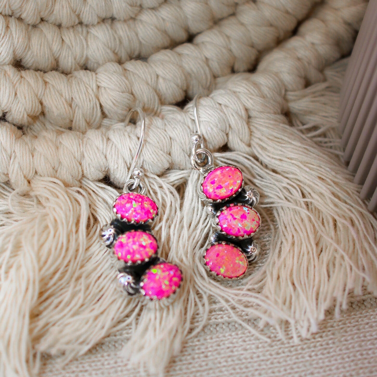 Half Cluster Stone Dangle Stone Earrings-Drop Earrings-Krush Kandy, Women's Online Fashion Boutique Located in Phoenix, Arizona (Scottsdale Area)