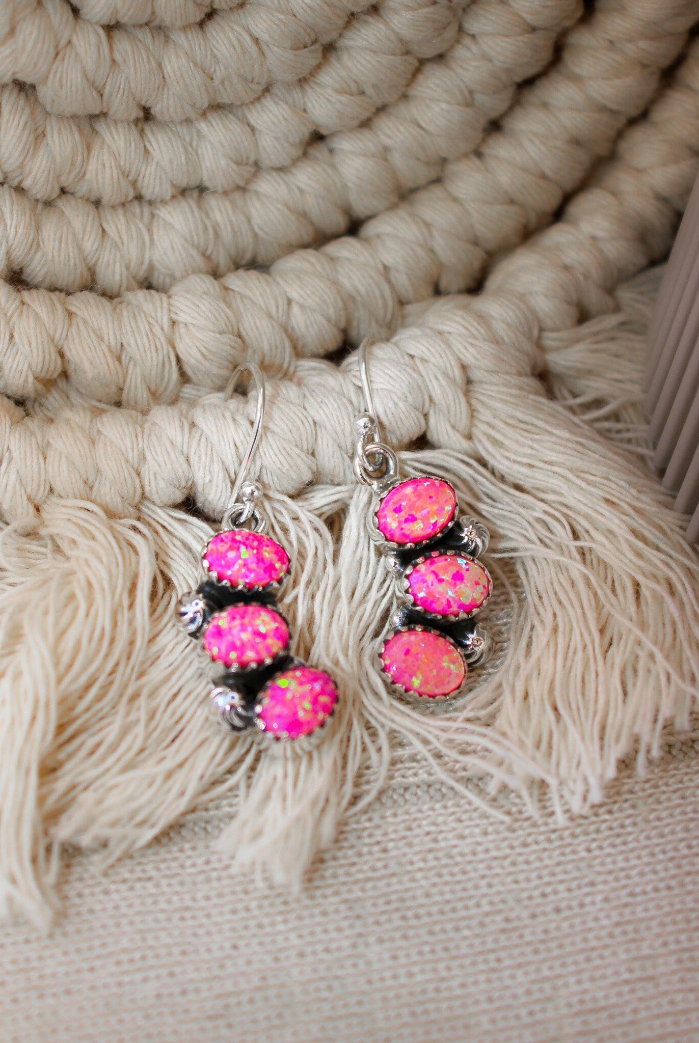Half Cluster Stone Dangle Stone Earrings-Drop Earrings-Krush Kandy, Women's Online Fashion Boutique Located in Phoenix, Arizona (Scottsdale Area)