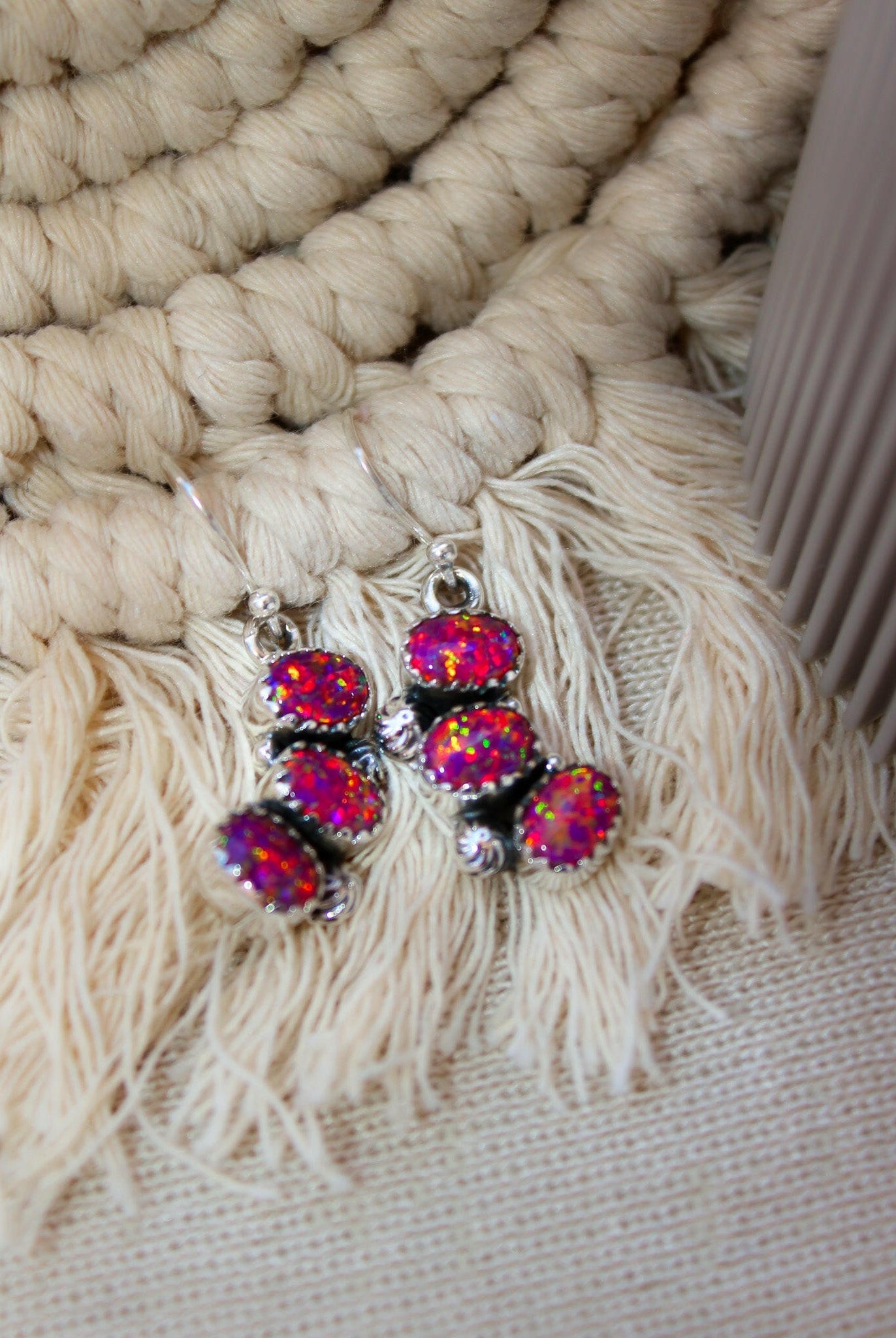 Half Cluster Stone Dangle Stone Earrings-Drop Earrings-Krush Kandy, Women's Online Fashion Boutique Located in Phoenix, Arizona (Scottsdale Area)