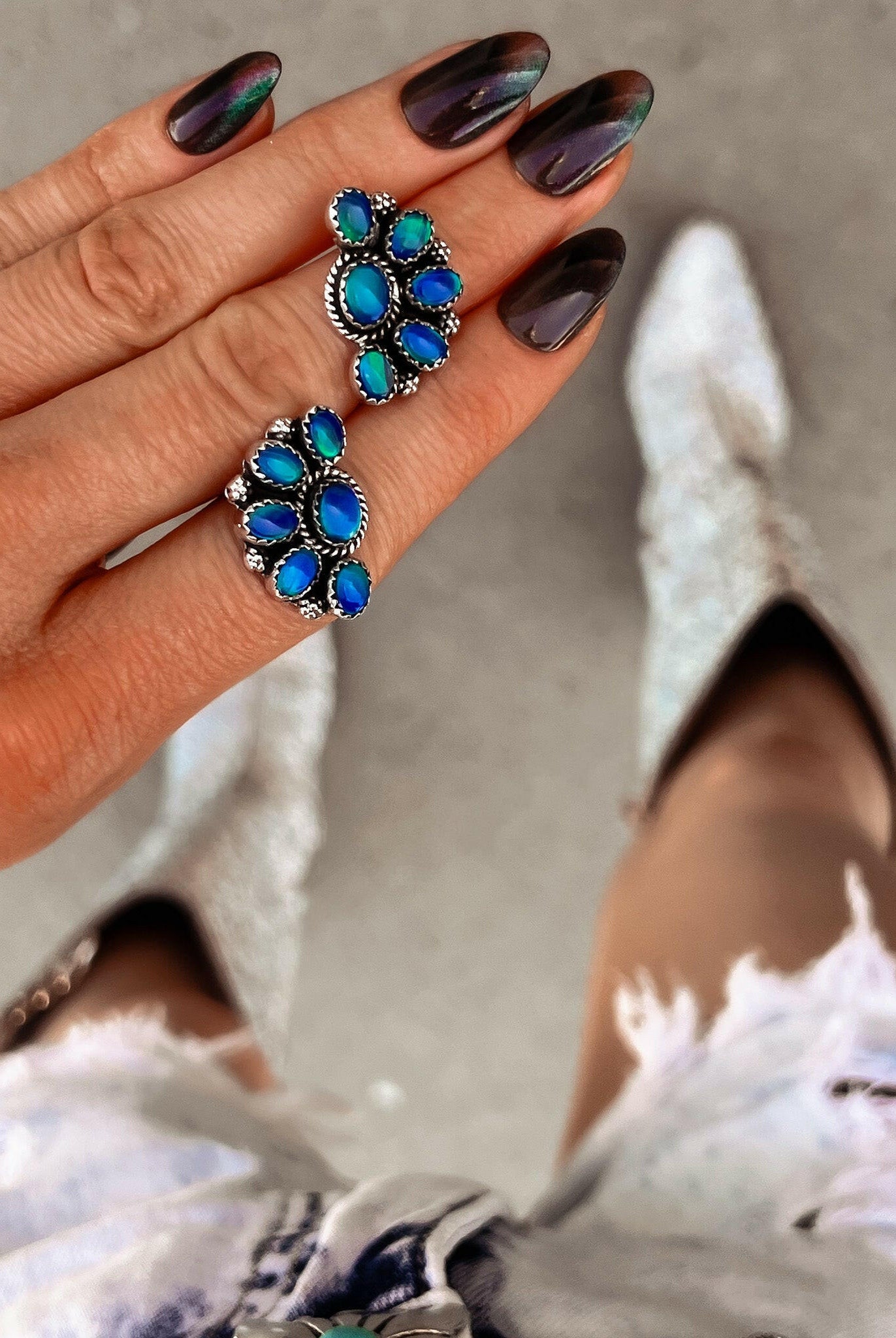 Cute Little Half Cluster Blossom Earrings-Stud Earrings-Krush Kandy, Women's Online Fashion Boutique Located in Phoenix, Arizona (Scottsdale Area)