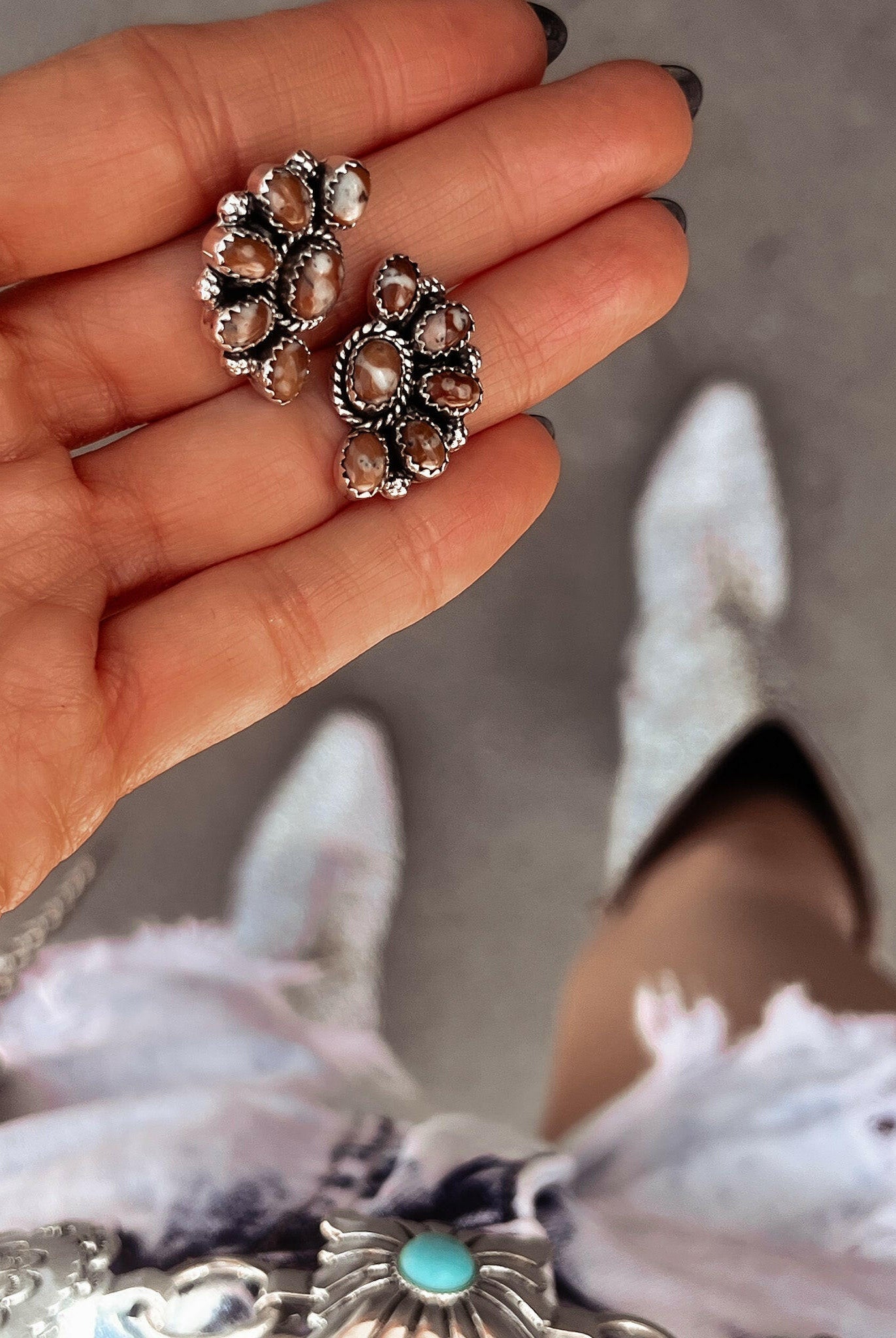Cute Little Half Cluster Blossom Earrings-Stud Earrings-Krush Kandy, Women's Online Fashion Boutique Located in Phoenix, Arizona (Scottsdale Area)