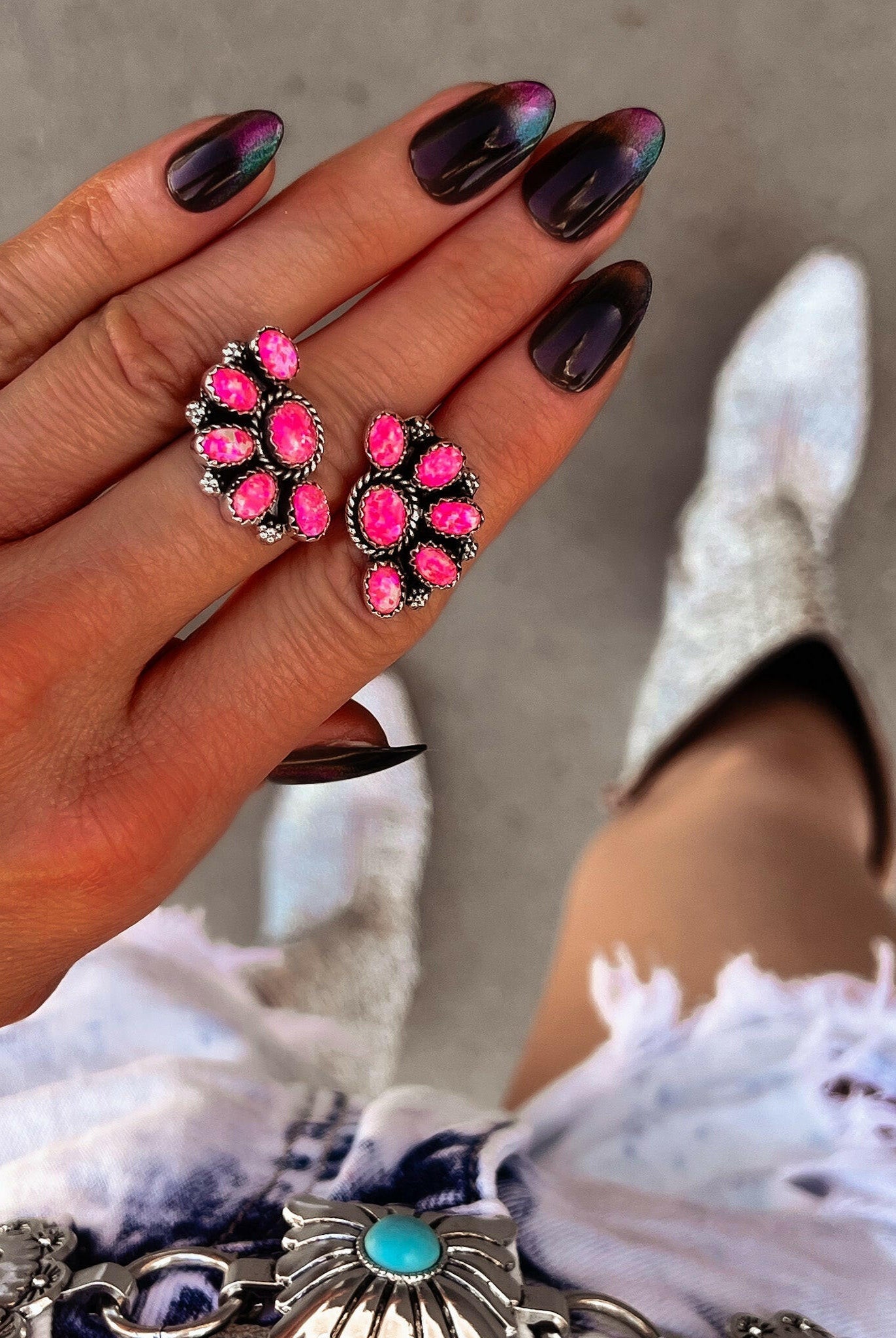 Cute Little Half Cluster Blossom Earrings-Stud Earrings-Krush Kandy, Women's Online Fashion Boutique Located in Phoenix, Arizona (Scottsdale Area)