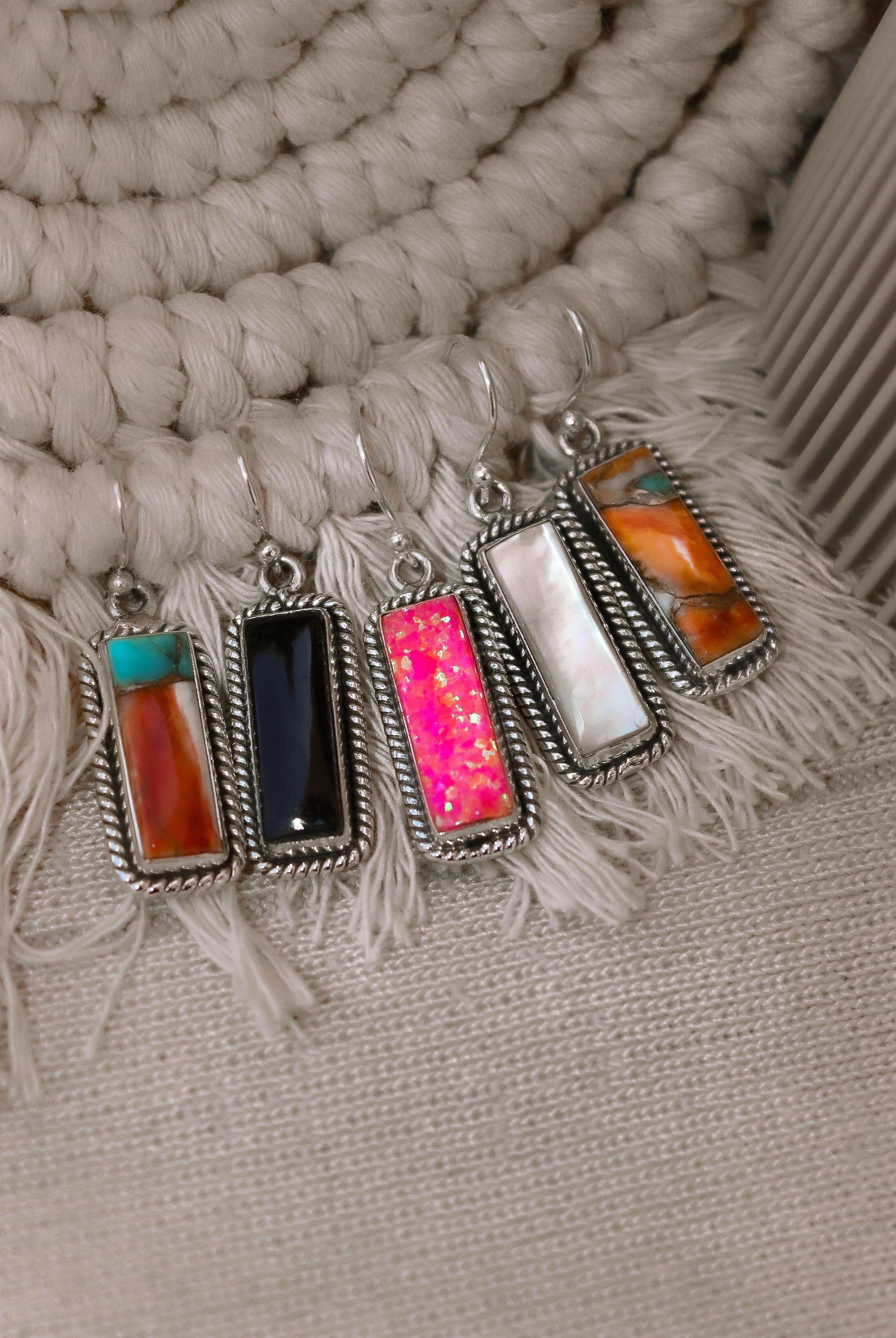 Single Bar Stone Earrings-Drop Earrings-Krush Kandy, Women's Online Fashion Boutique Located in Phoenix, Arizona (Scottsdale Area)