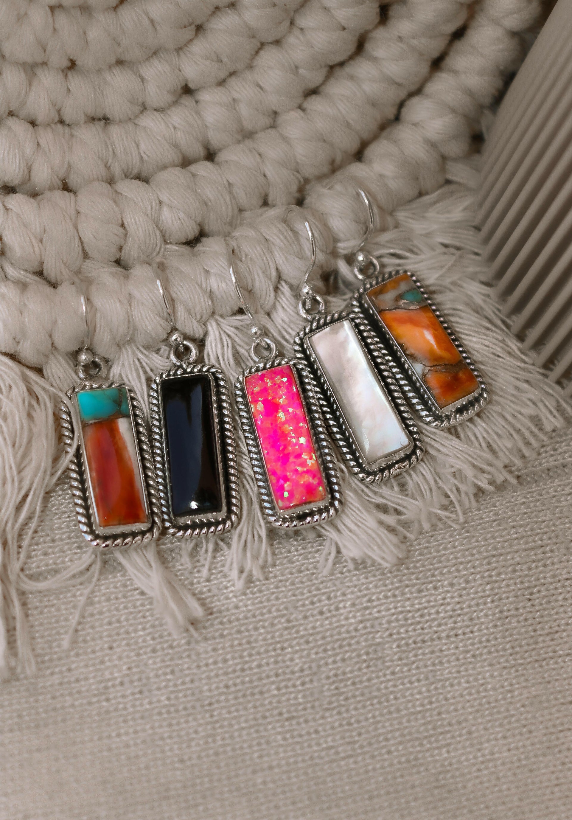 Single Bar Stone Earrings-Drop Earrings-Krush Kandy, Women's Online Fashion Boutique Located in Phoenix, Arizona (Scottsdale Area)