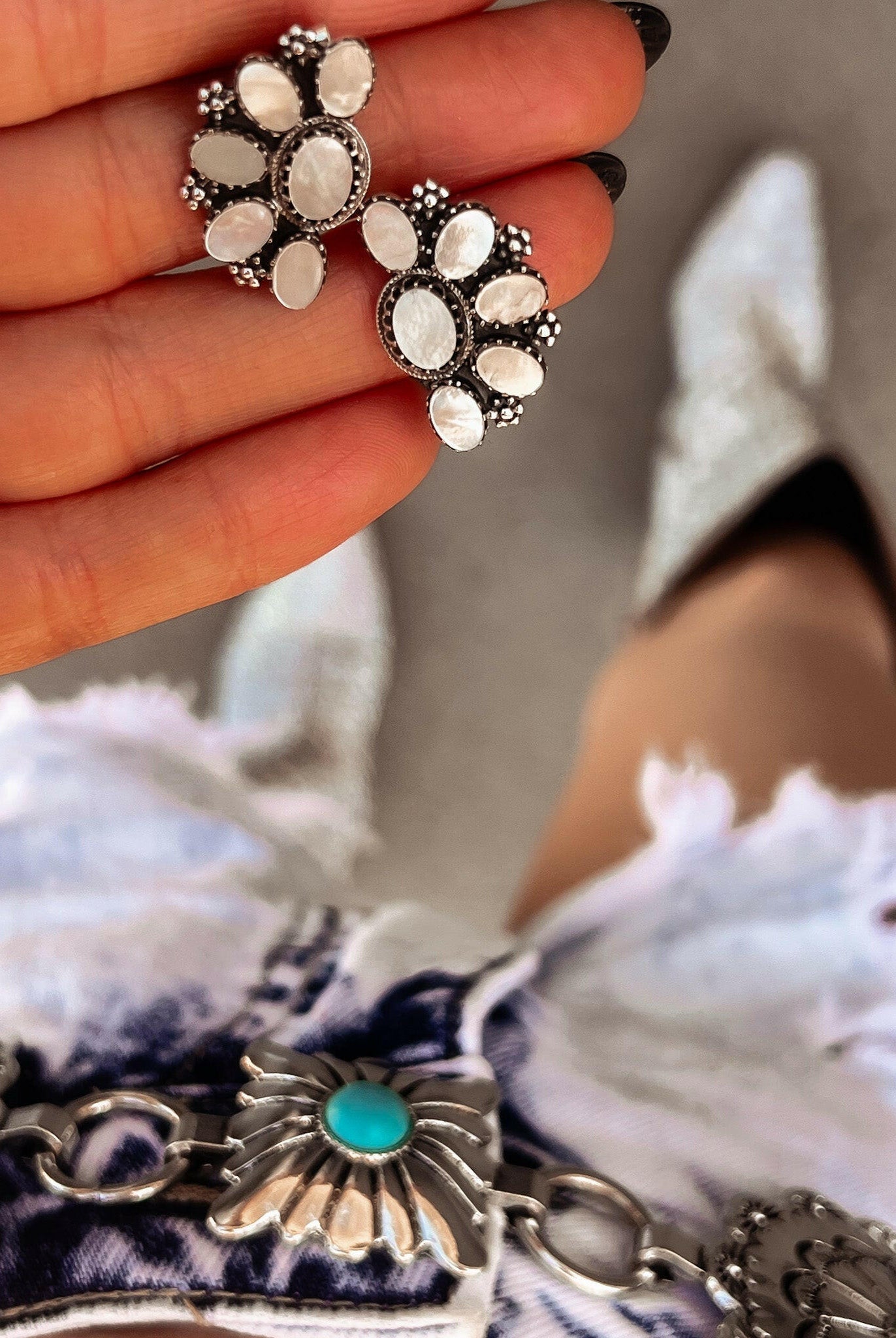Cute Little Half Cluster Blossom Earrings-Stud Earrings-Krush Kandy, Women's Online Fashion Boutique Located in Phoenix, Arizona (Scottsdale Area)
