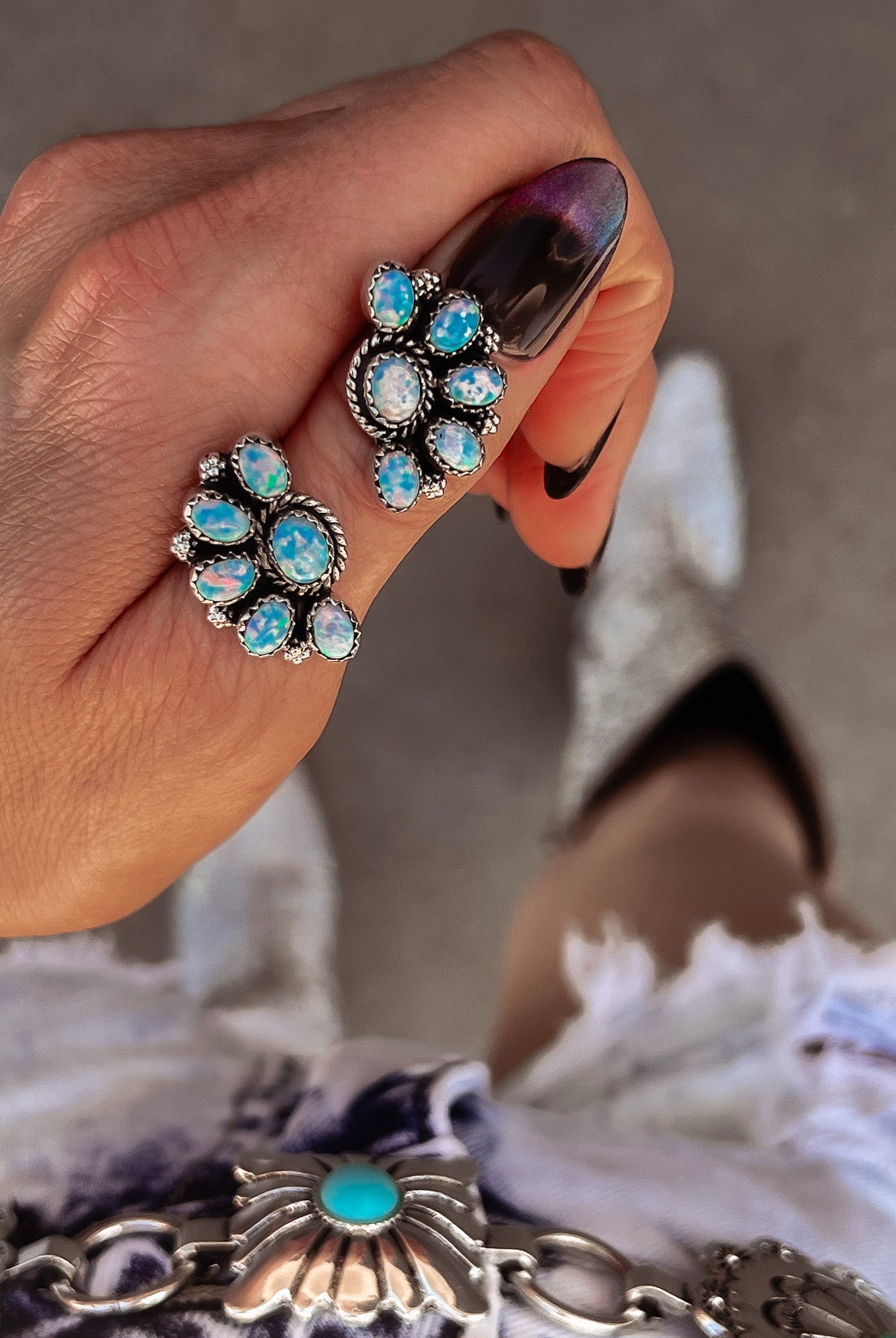 Cute Little Half Cluster Blossom Earrings-Stud Earrings-Krush Kandy, Women's Online Fashion Boutique Located in Phoenix, Arizona (Scottsdale Area)