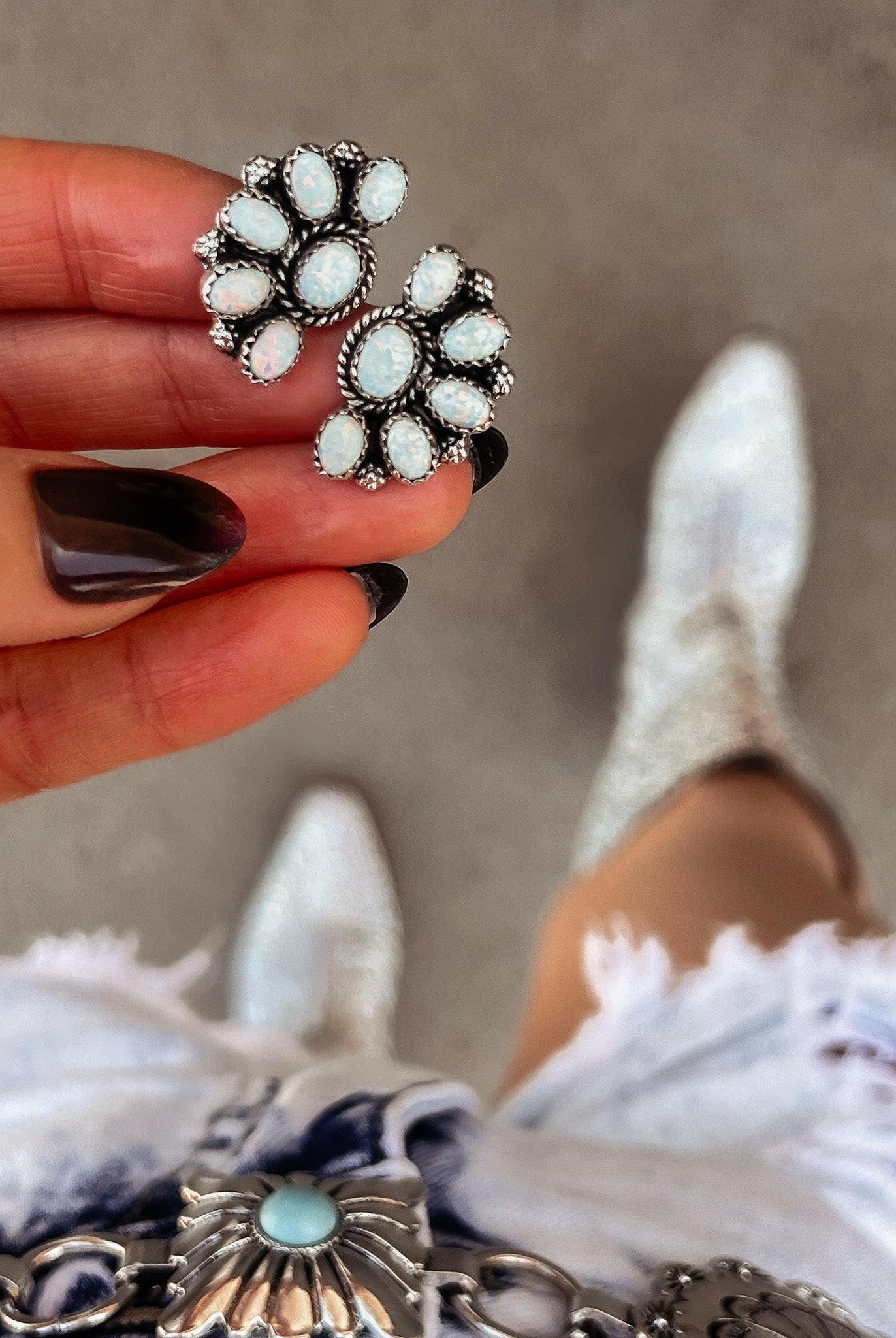 Cute Little Half Cluster Blossom Earrings-Stud Earrings-Krush Kandy, Women's Online Fashion Boutique Located in Phoenix, Arizona (Scottsdale Area)