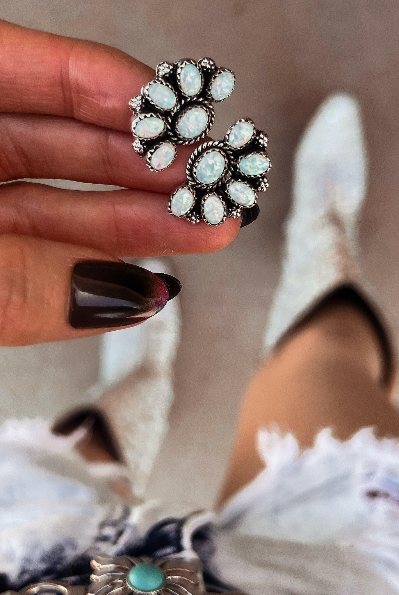 Cute Little Half Cluster Blossom Earrings-Stud Earrings-Krush Kandy, Women's Online Fashion Boutique Located in Phoenix, Arizona (Scottsdale Area)