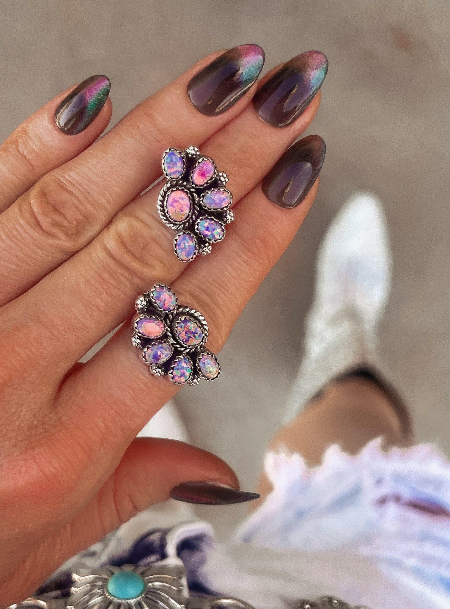 Cute Little Half Cluster Blossom Earrings-Stud Earrings-Krush Kandy, Women's Online Fashion Boutique Located in Phoenix, Arizona (Scottsdale Area)