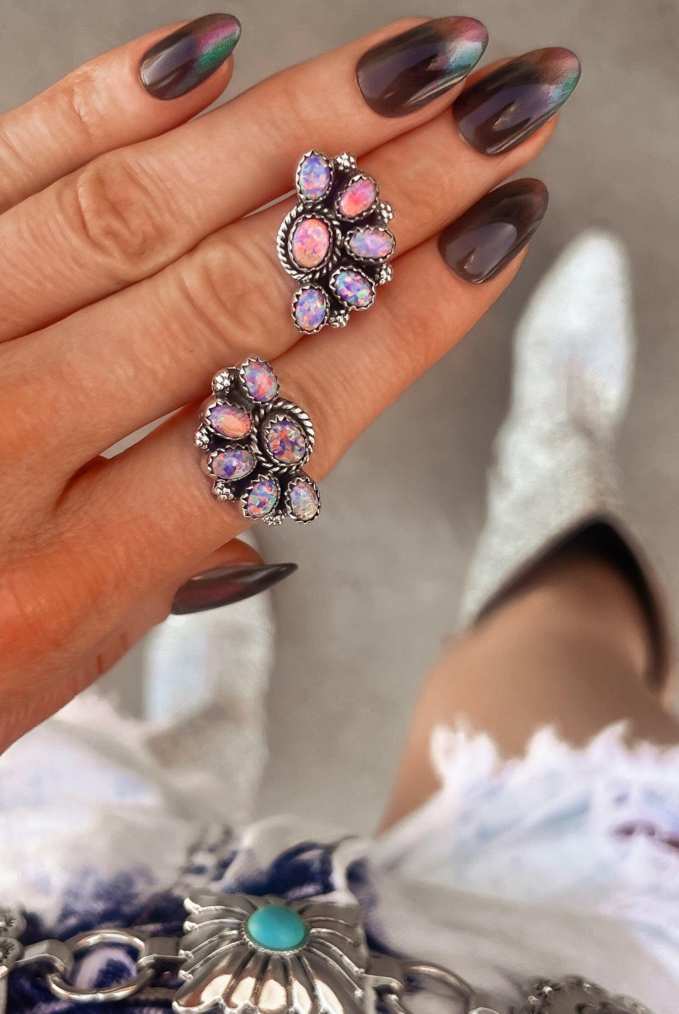 Cute Little Half Cluster Blossom Earrings-Stud Earrings-Krush Kandy, Women's Online Fashion Boutique Located in Phoenix, Arizona (Scottsdale Area)