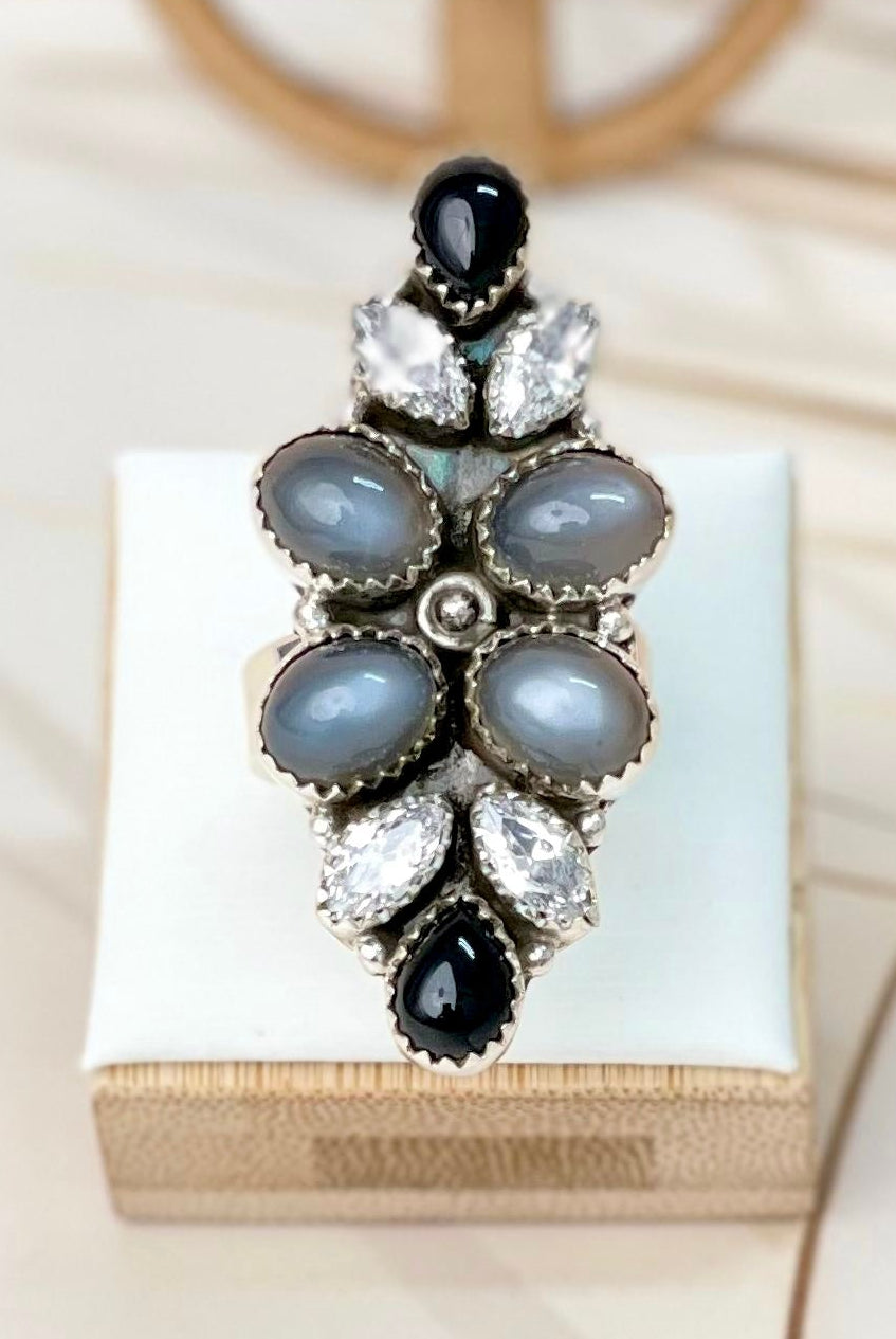 Stargazer Moonstone Rings-Rings-Krush Kandy, Women's Online Fashion Boutique Located in Phoenix, Arizona (Scottsdale Area)